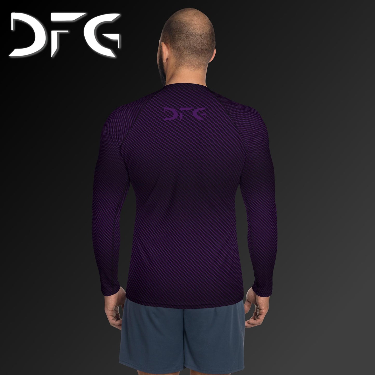 Masculine-Fit Purple Carbon Fiber Long-Sleeved Rash Guard