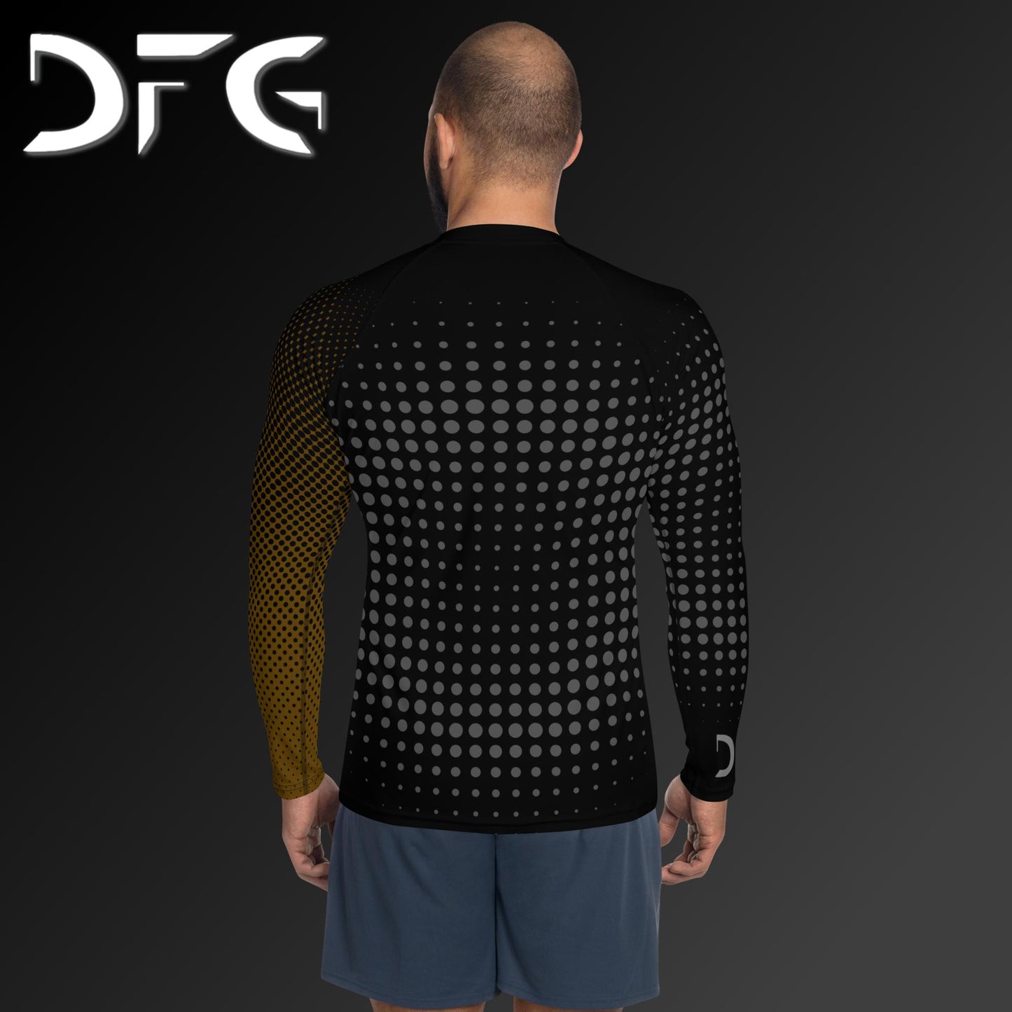 Masculine-Fit Brown Gradient Long-Sleeved Rash Guard