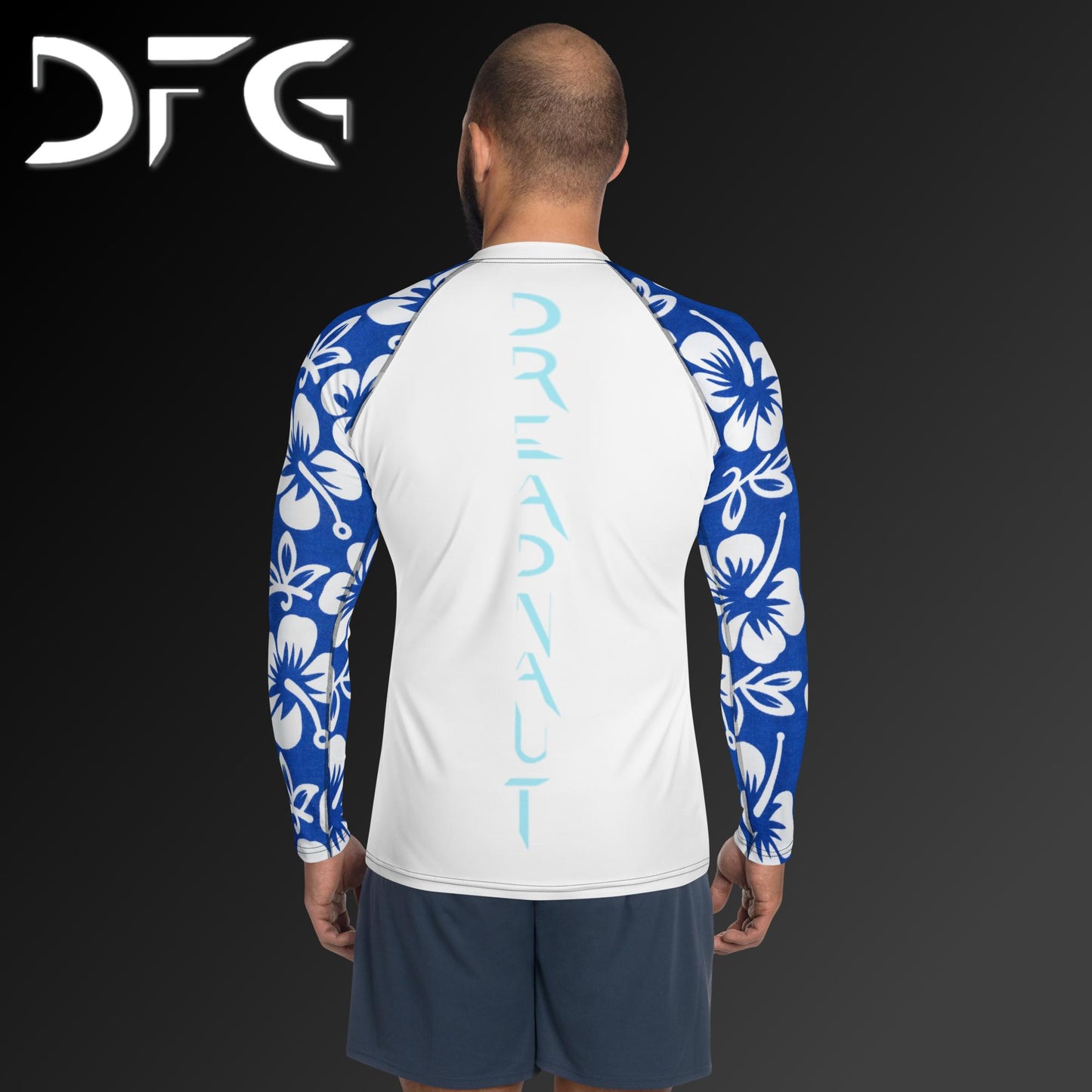 Masculine-Fit Floral Long-Sleeved Rash Guard