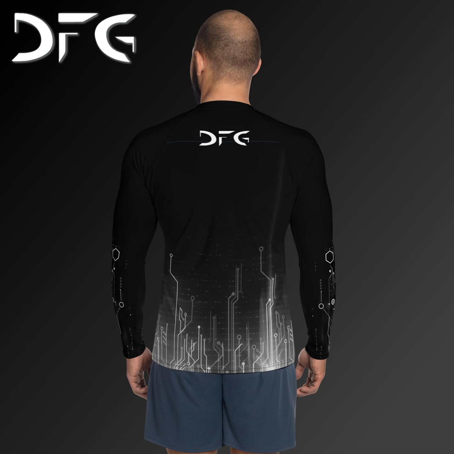 Masculine-Fit White Tech Rash Guard