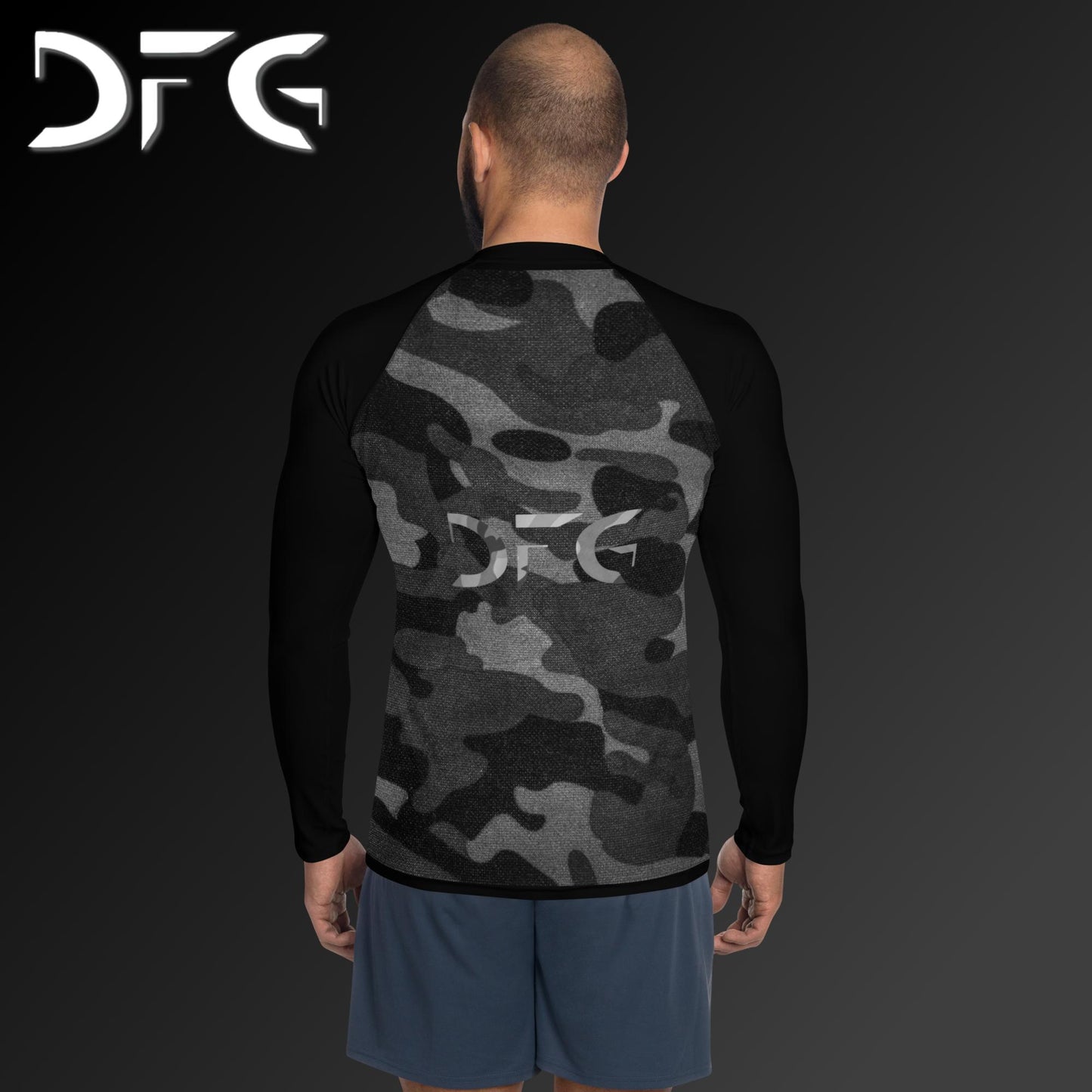 Masculine-Fit White Camo Rash Guard