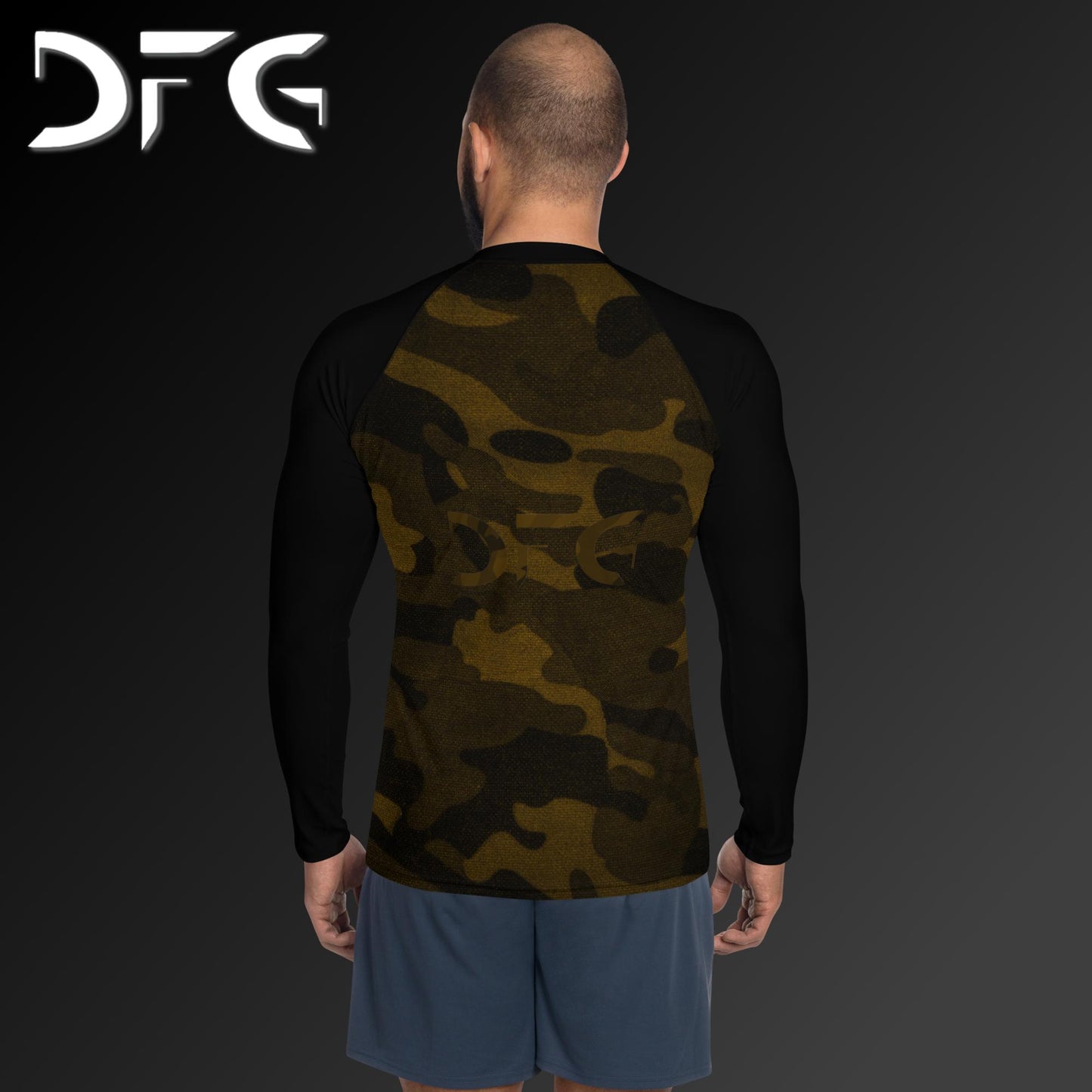 Masculine-Fit Brown Camo Rash Guard