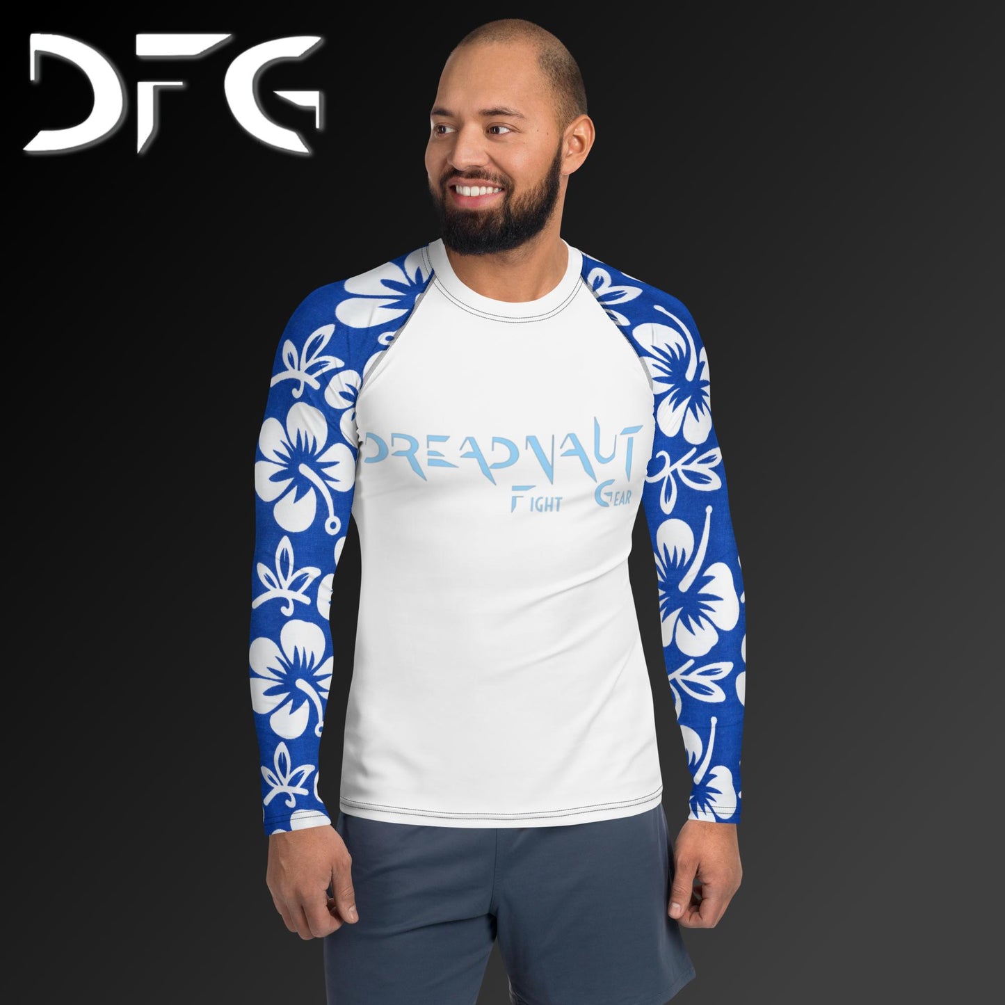 Masculine-Fit Floral Long-Sleeved Rash Guard