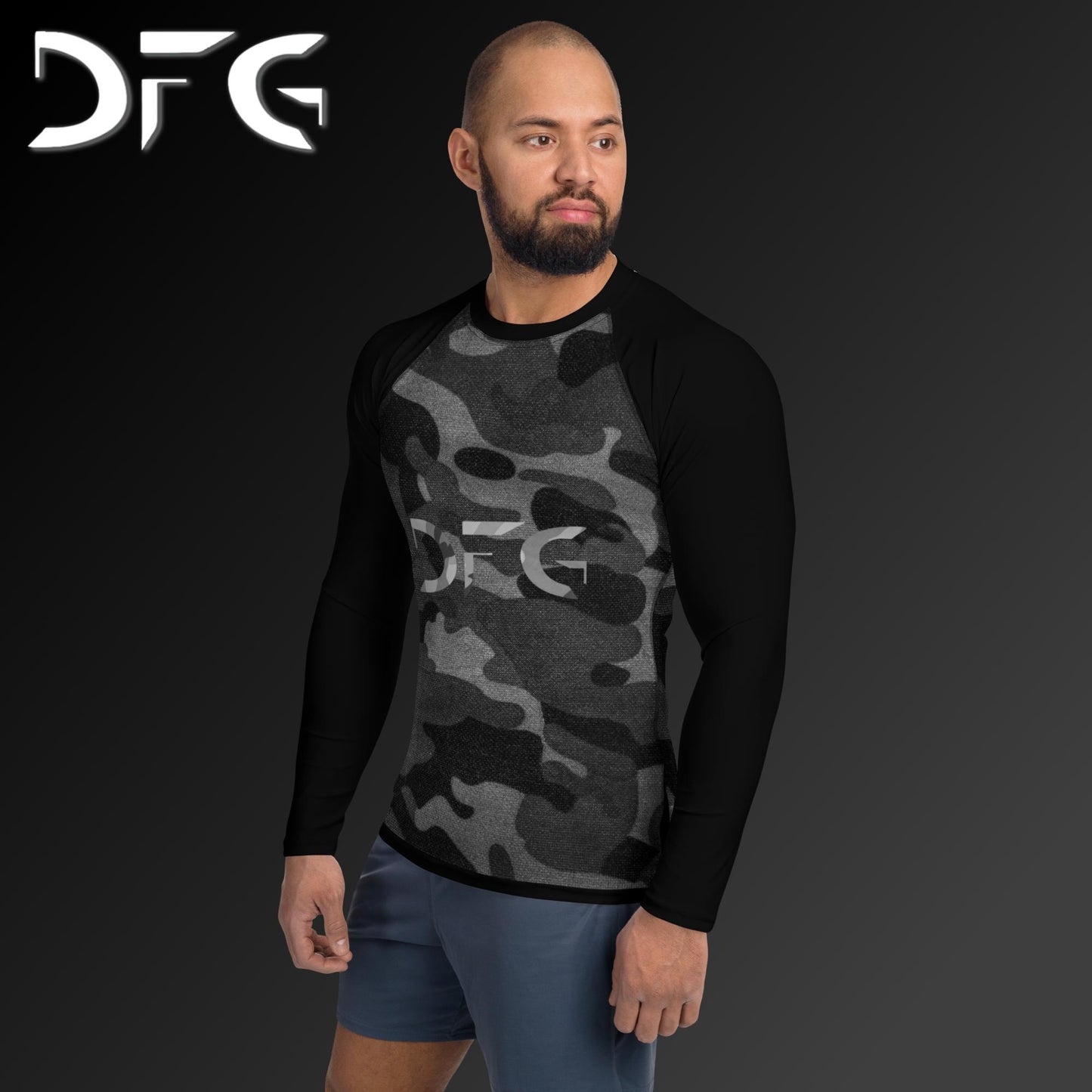 Masculine-Fit White Camo Rash Guard