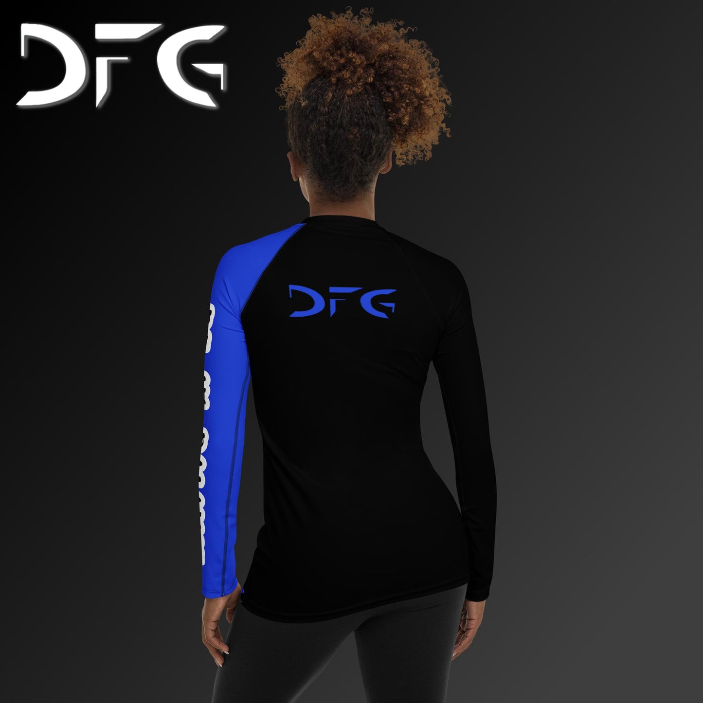 Feminine-Fit Blue Balance Long-Sleeved Rash Guard