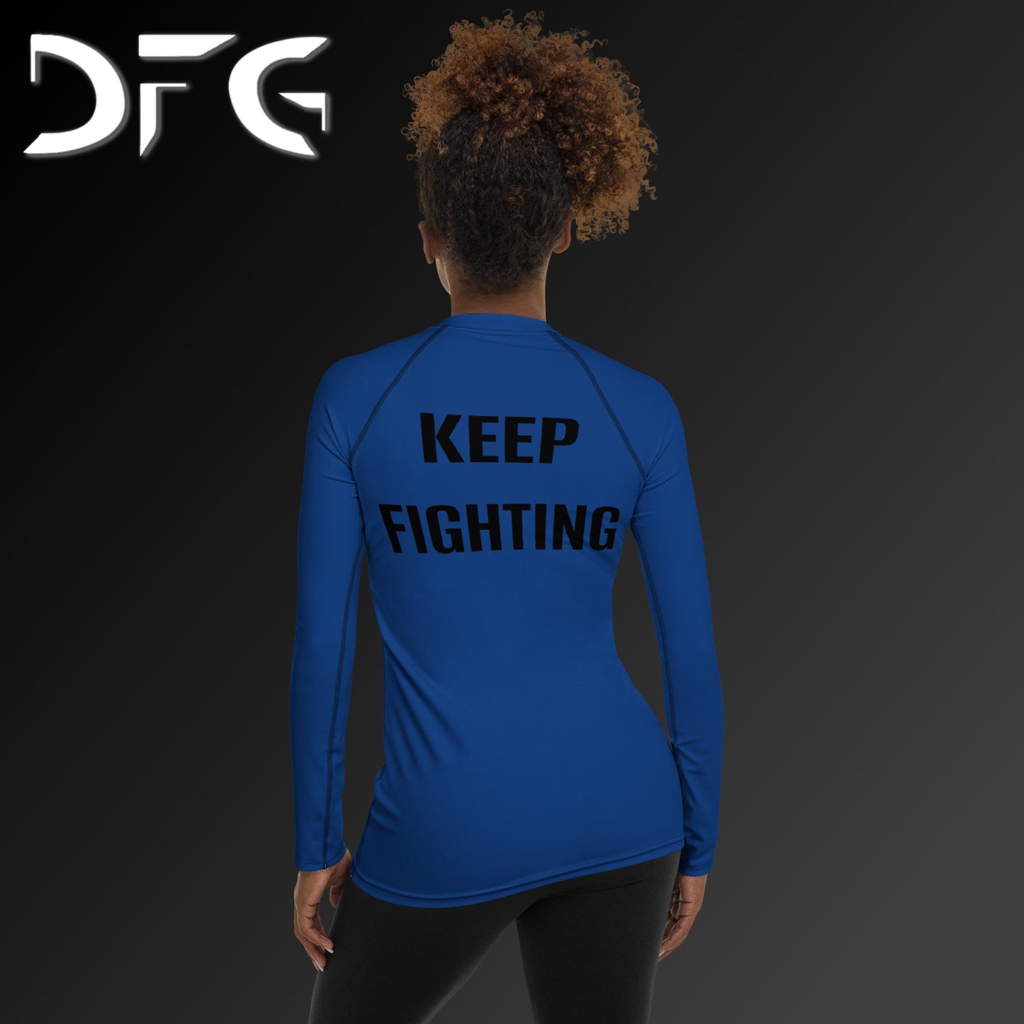 Feminine-Fit Blue Long-Sleeved Rash Guard