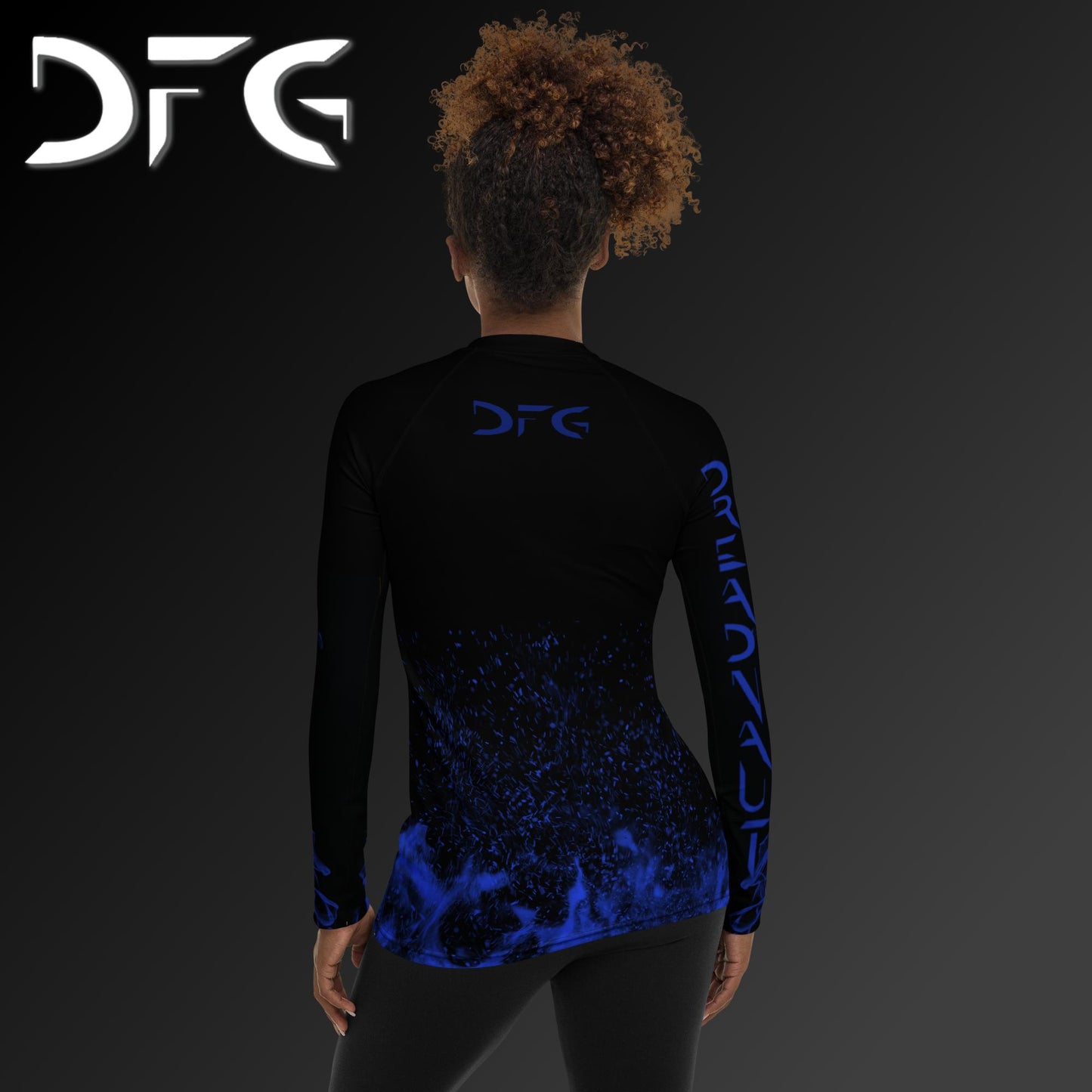 Feminine-Fit Blue Phoenix Long-Sleeved Rash Guard