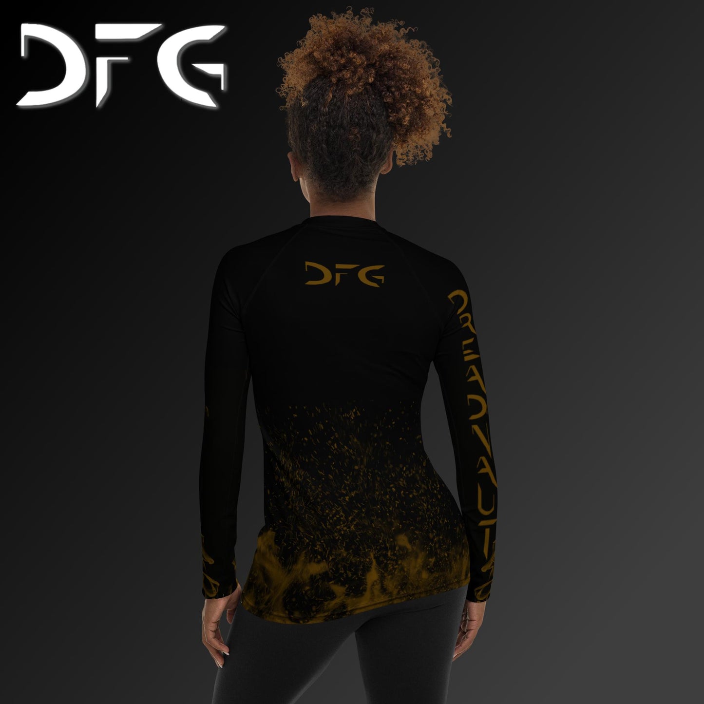 Feminine-Fit Brown Phoenix Long-Sleeved Rash Guard