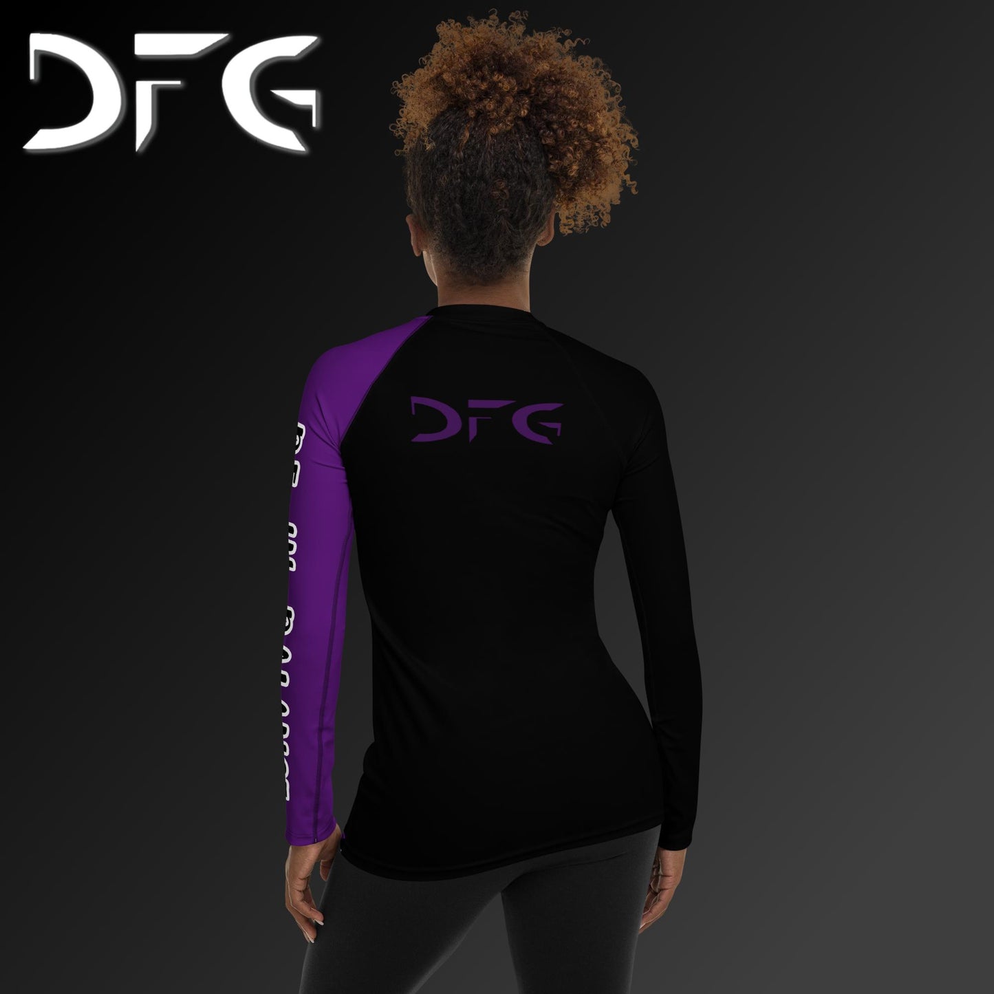 Feminine-Fit Purple Balance Long-Sleeved Rash Guard