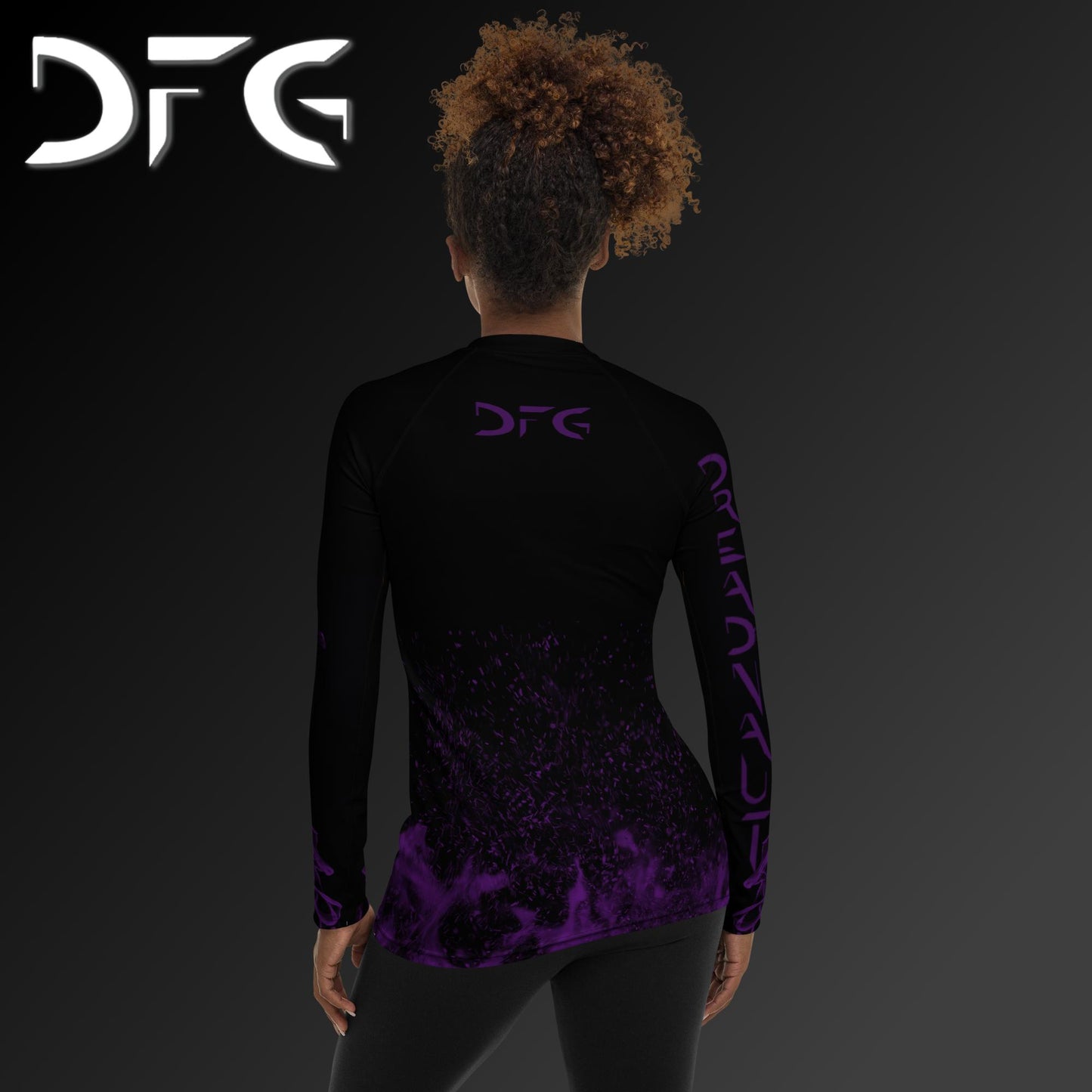 Feminine-Fit Purple Phoenix Long-Sleeved Rash Guard