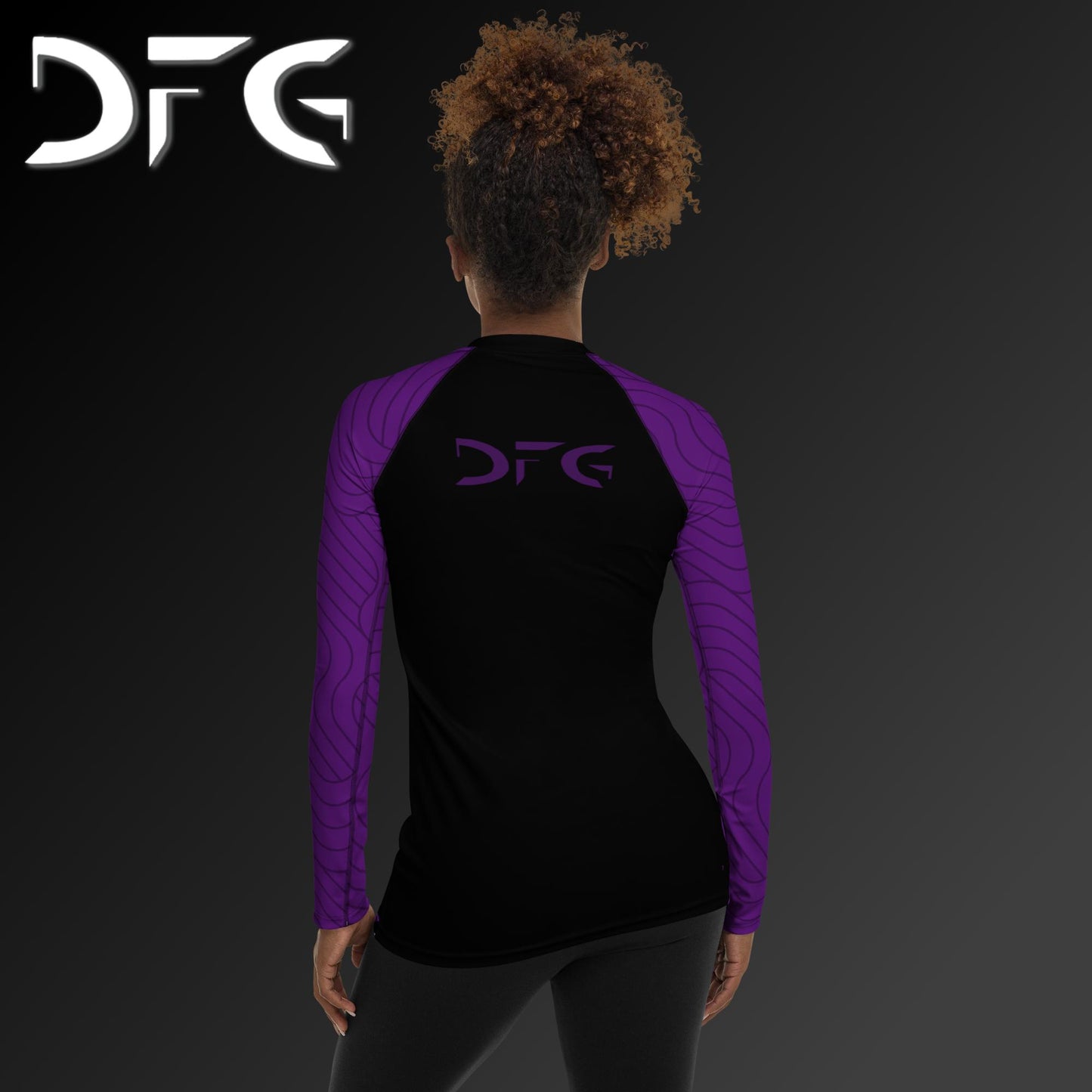 Feminine-Fit Purple S-Curve Long-Sleeved Rash Guard