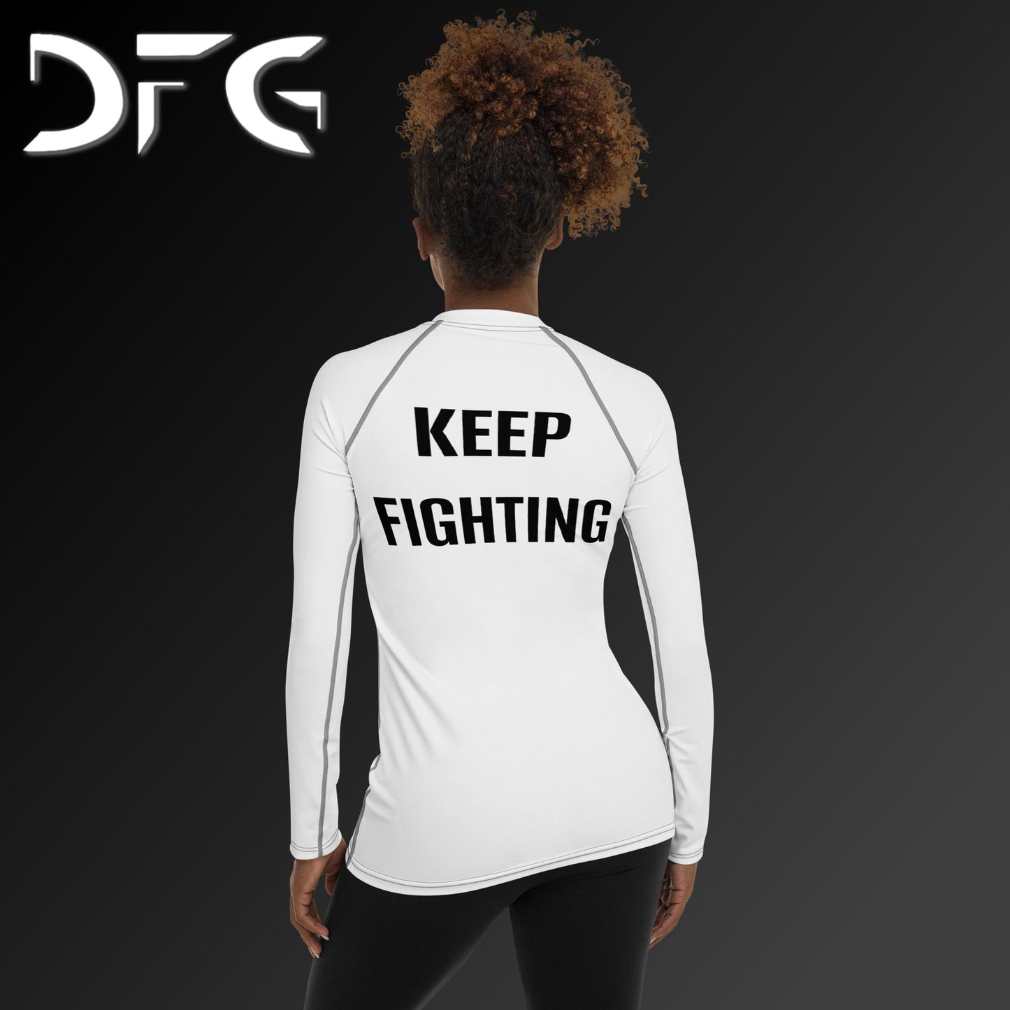 Feminine-Fit White Long-Sleeved Rash Guard