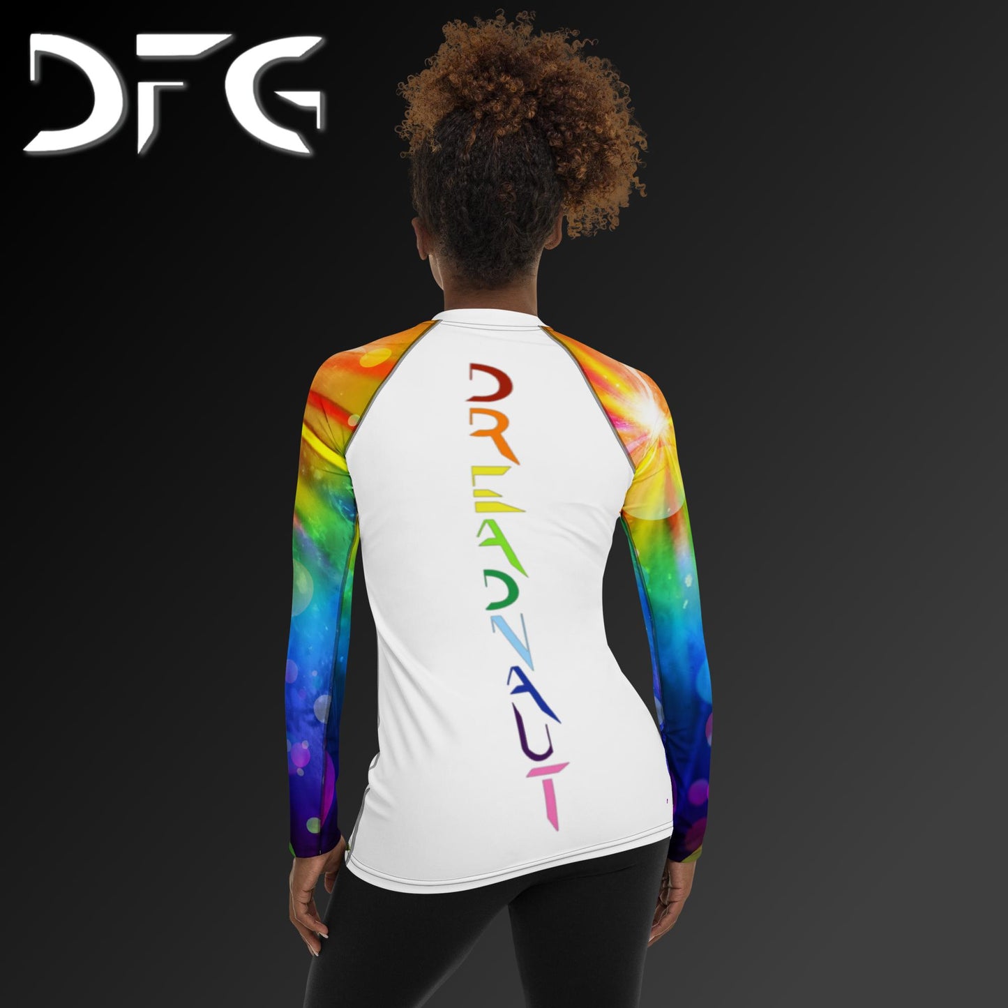 Feminine-Fit Rainbow Rays Long-Sleeved Rash Guard