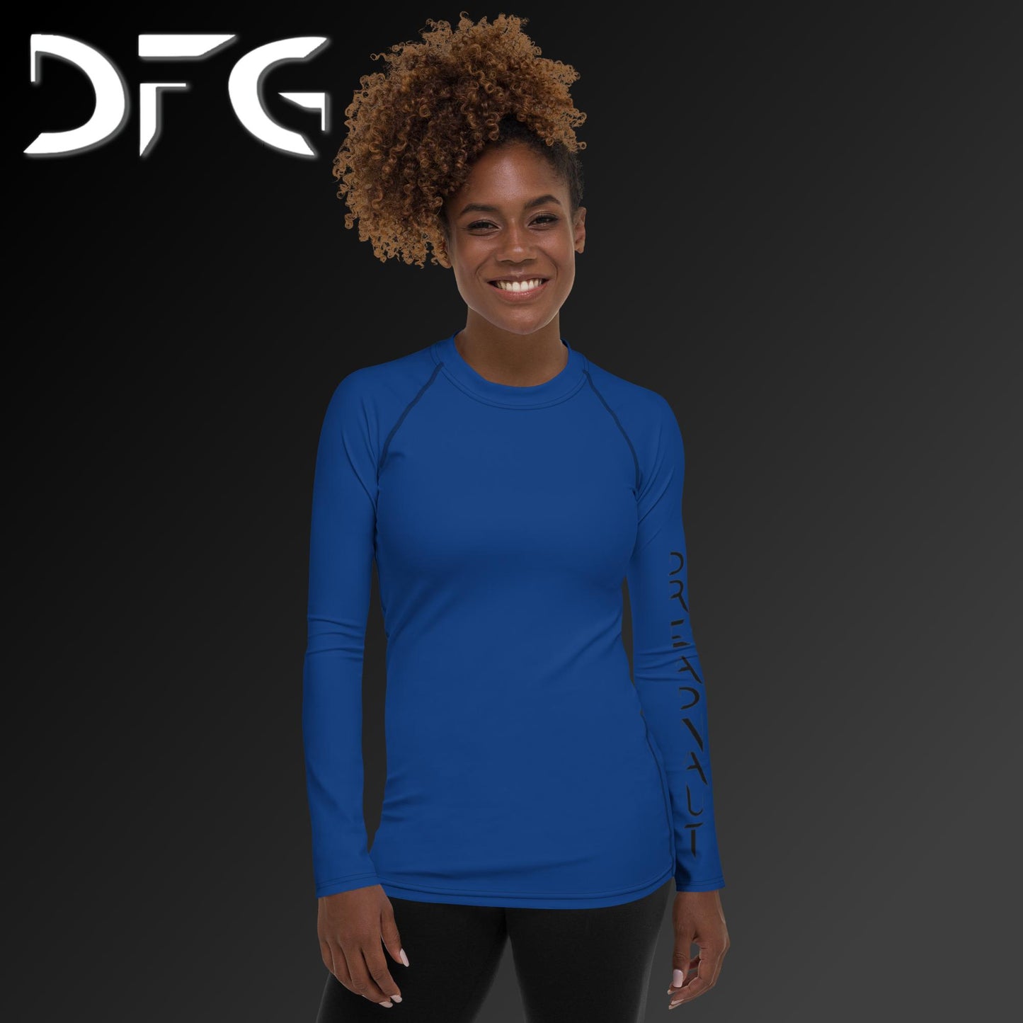 Feminine-Fit Blue Long-Sleeved Rash Guard