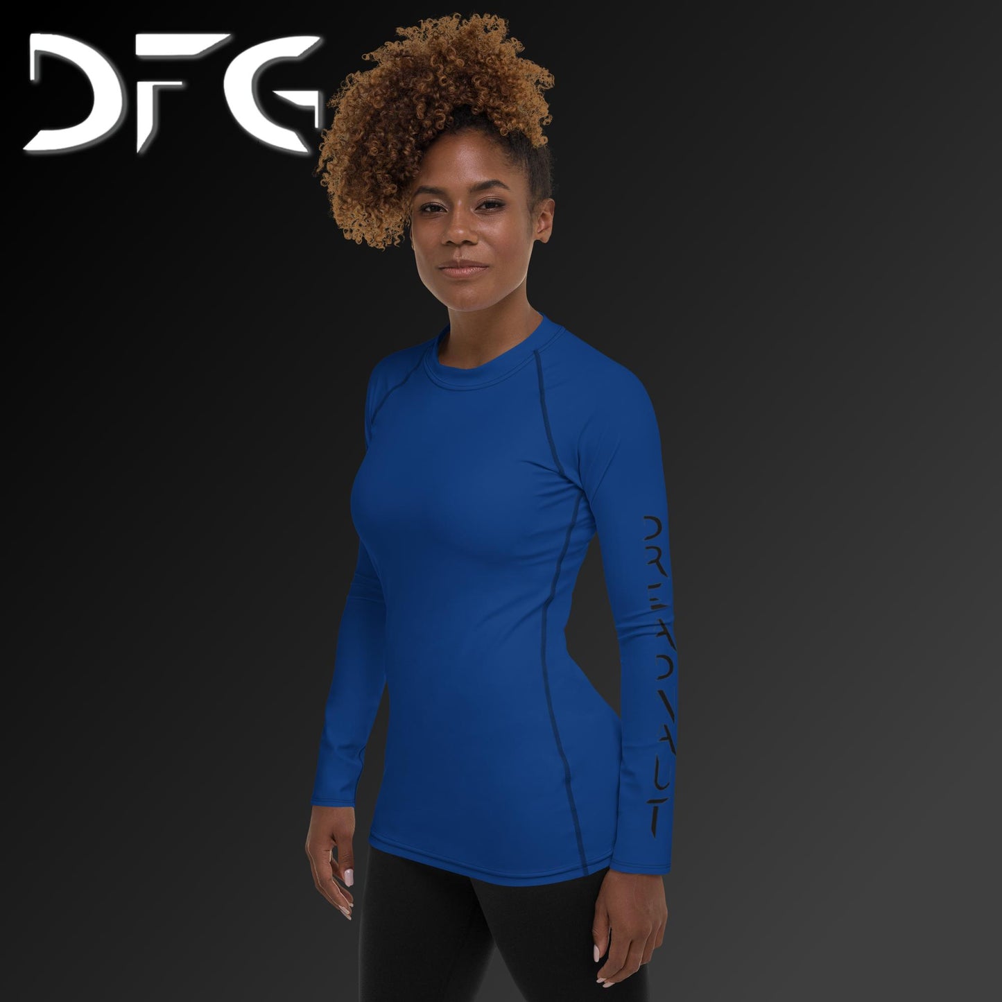Feminine-Fit Blue Long-Sleeved Rash Guard