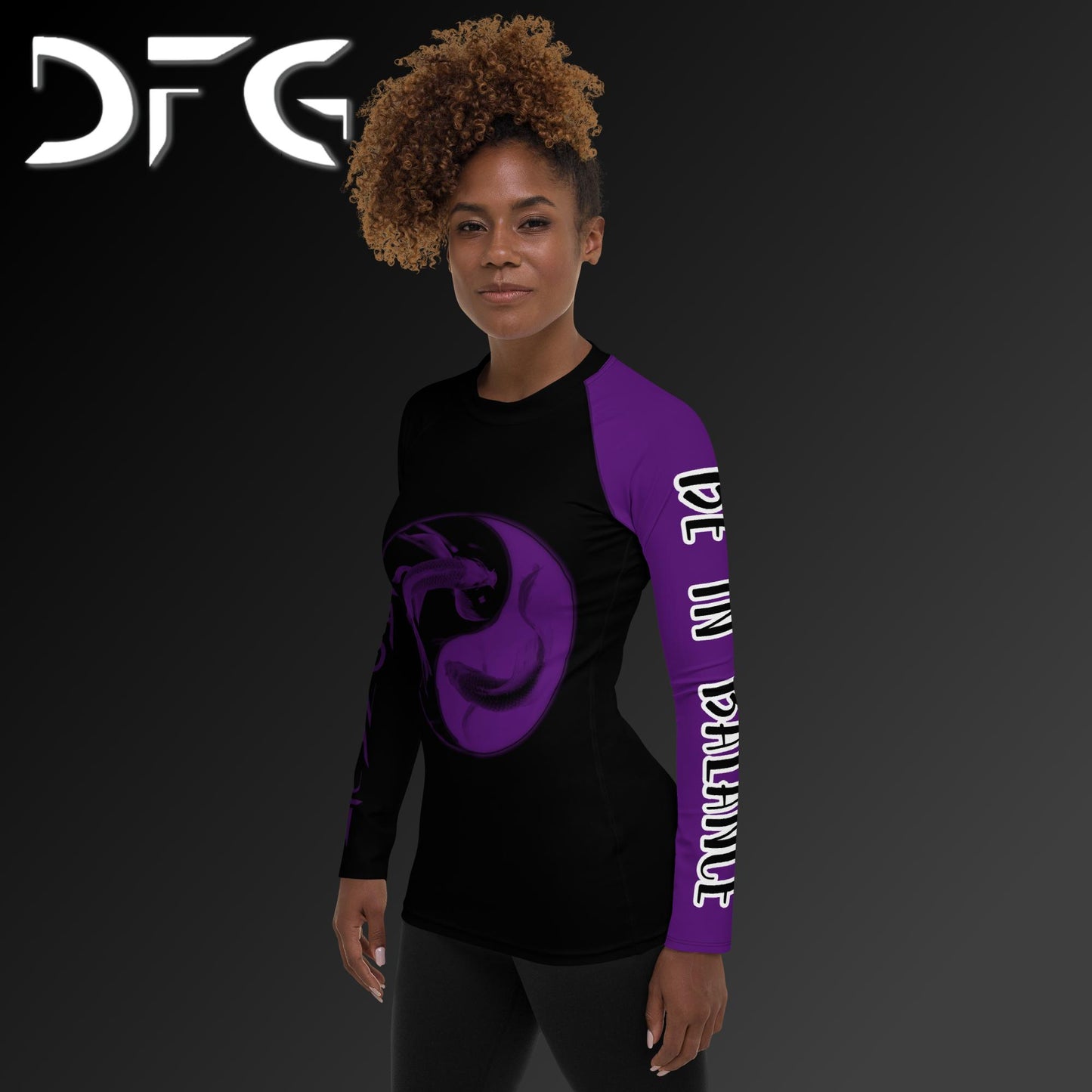 Feminine-Fit Purple Balance Long-Sleeved Rash Guard