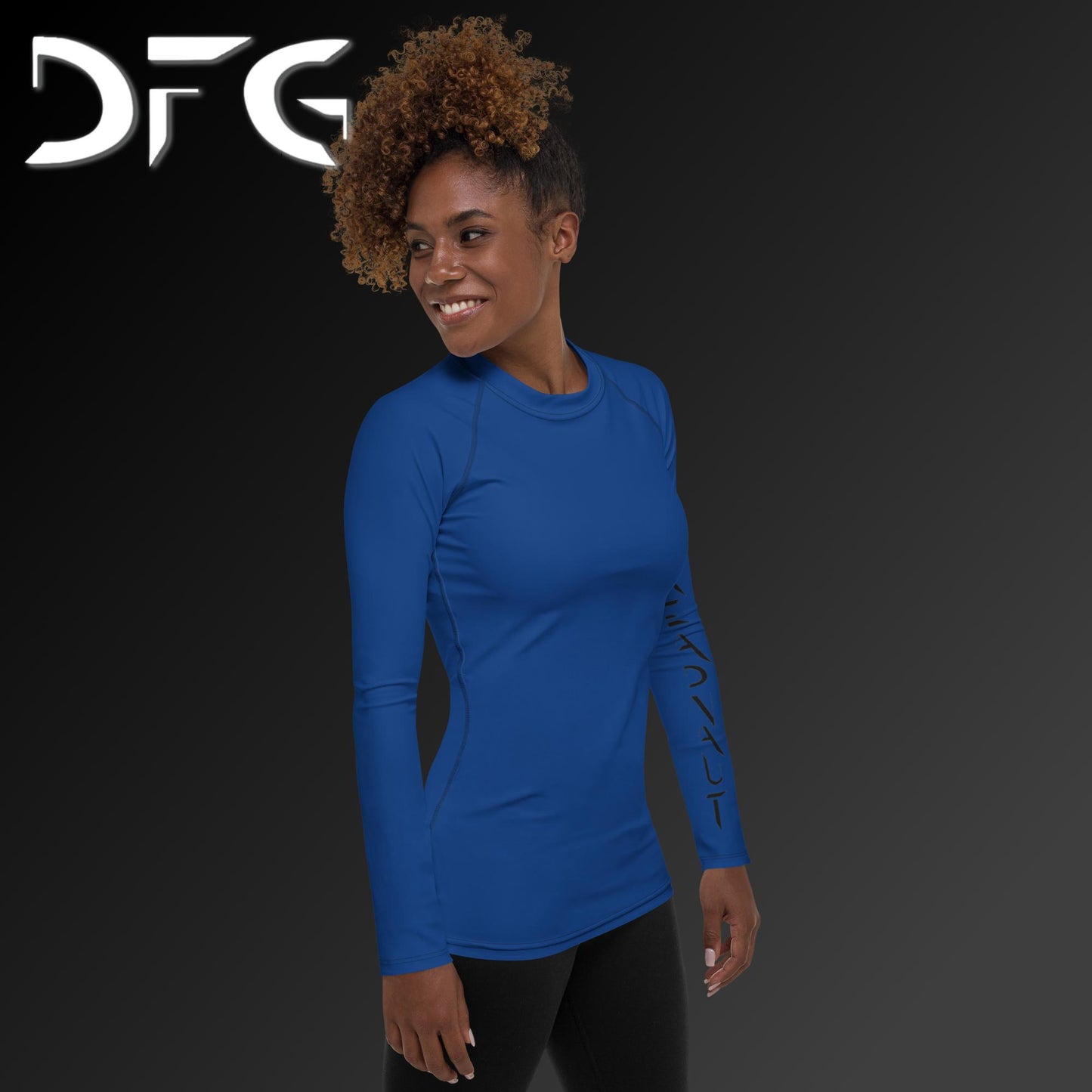 Feminine-Fit Blue Long-Sleeved Rash Guard