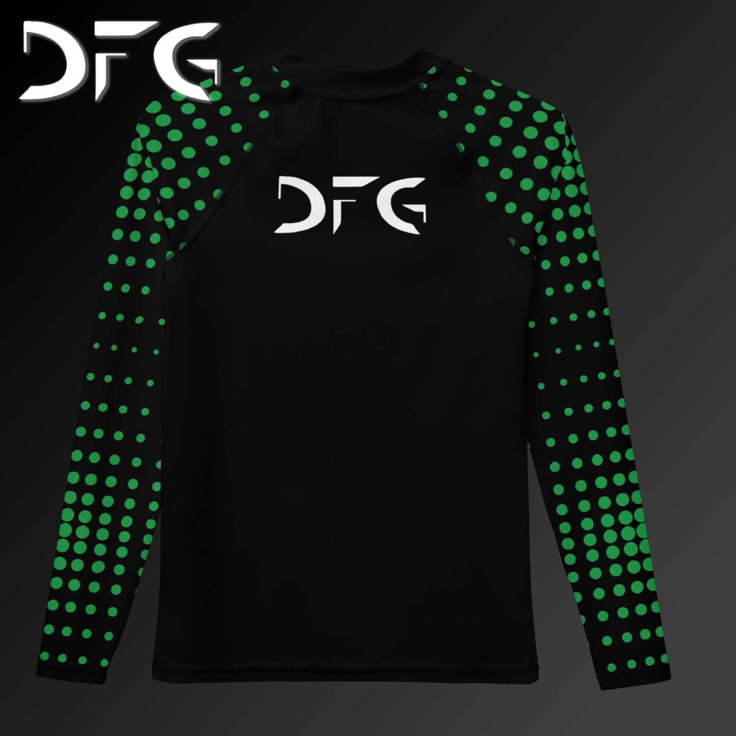 Youth Green Comic Gradient Long-Sleeved Rash Guard