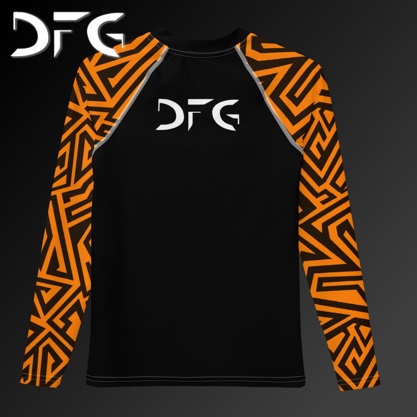 Youth Orange Rash Guard Zig-Zag