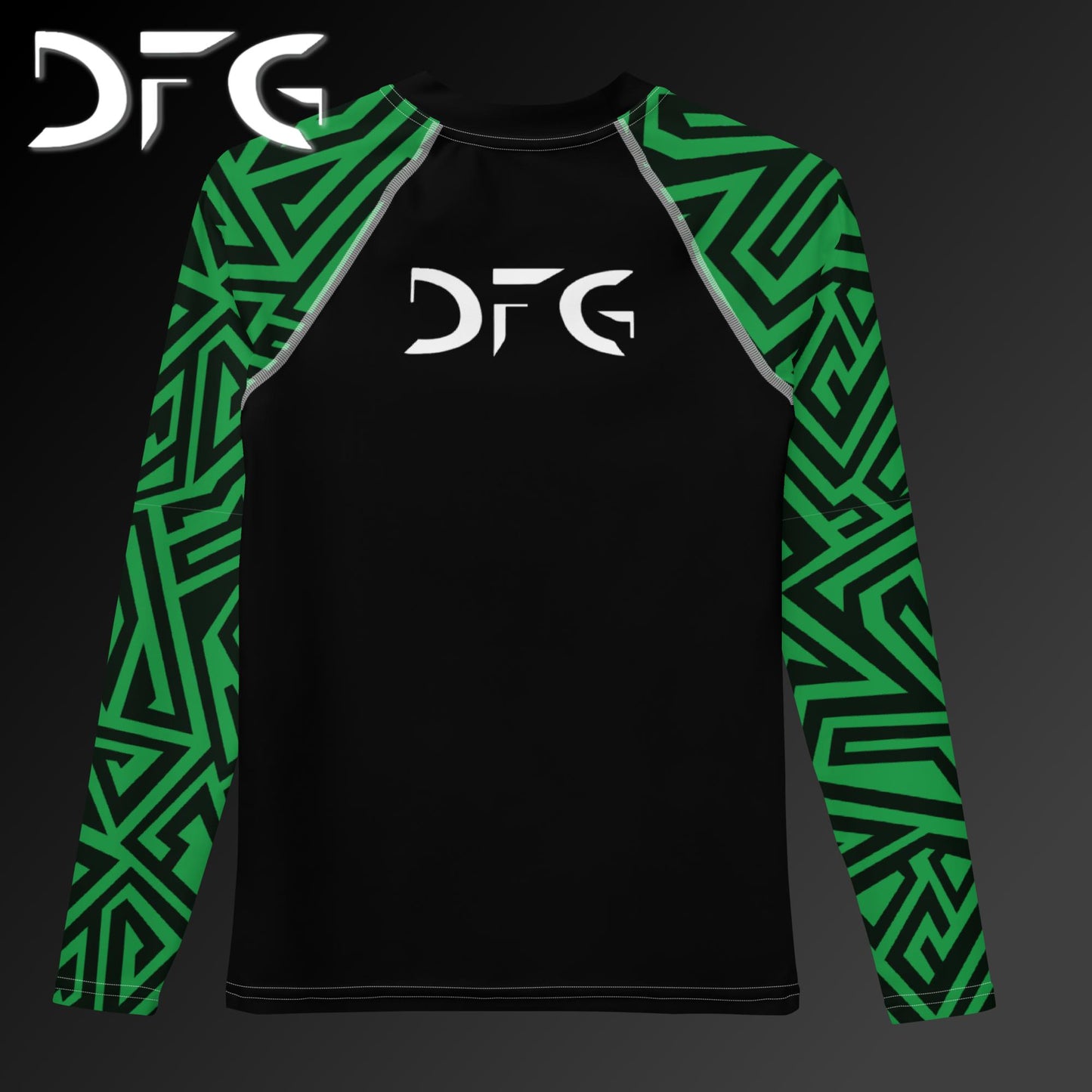 Youth Green Rash Guard Zig-Zag