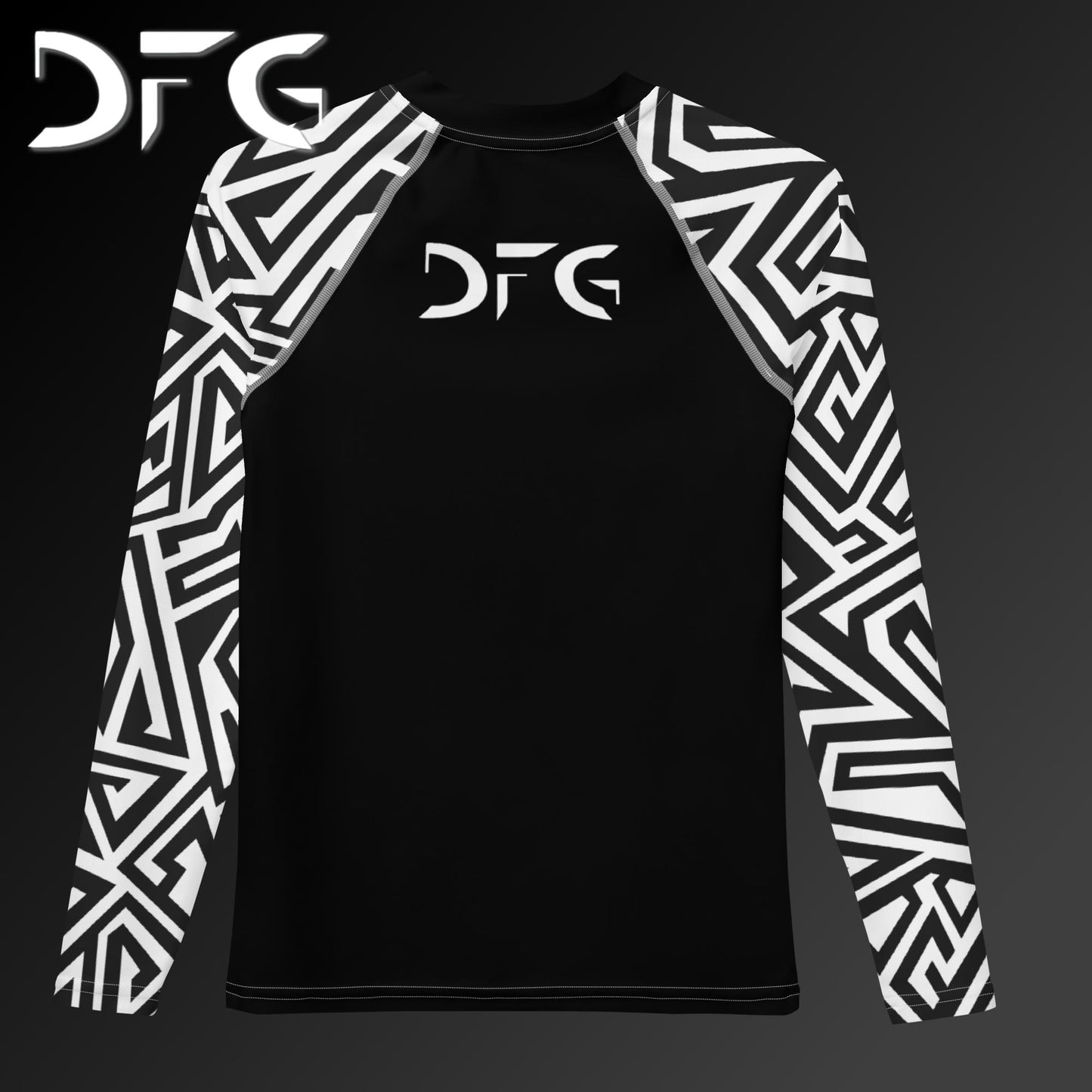 Youth White Rash Guard Zig-Zag