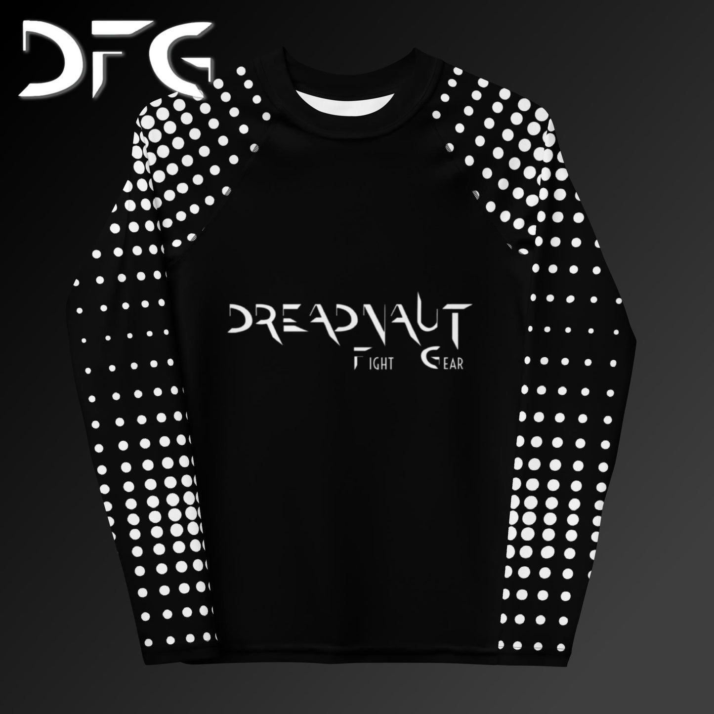 Youth White Comic Gradient Long-Sleeved Rash Guard