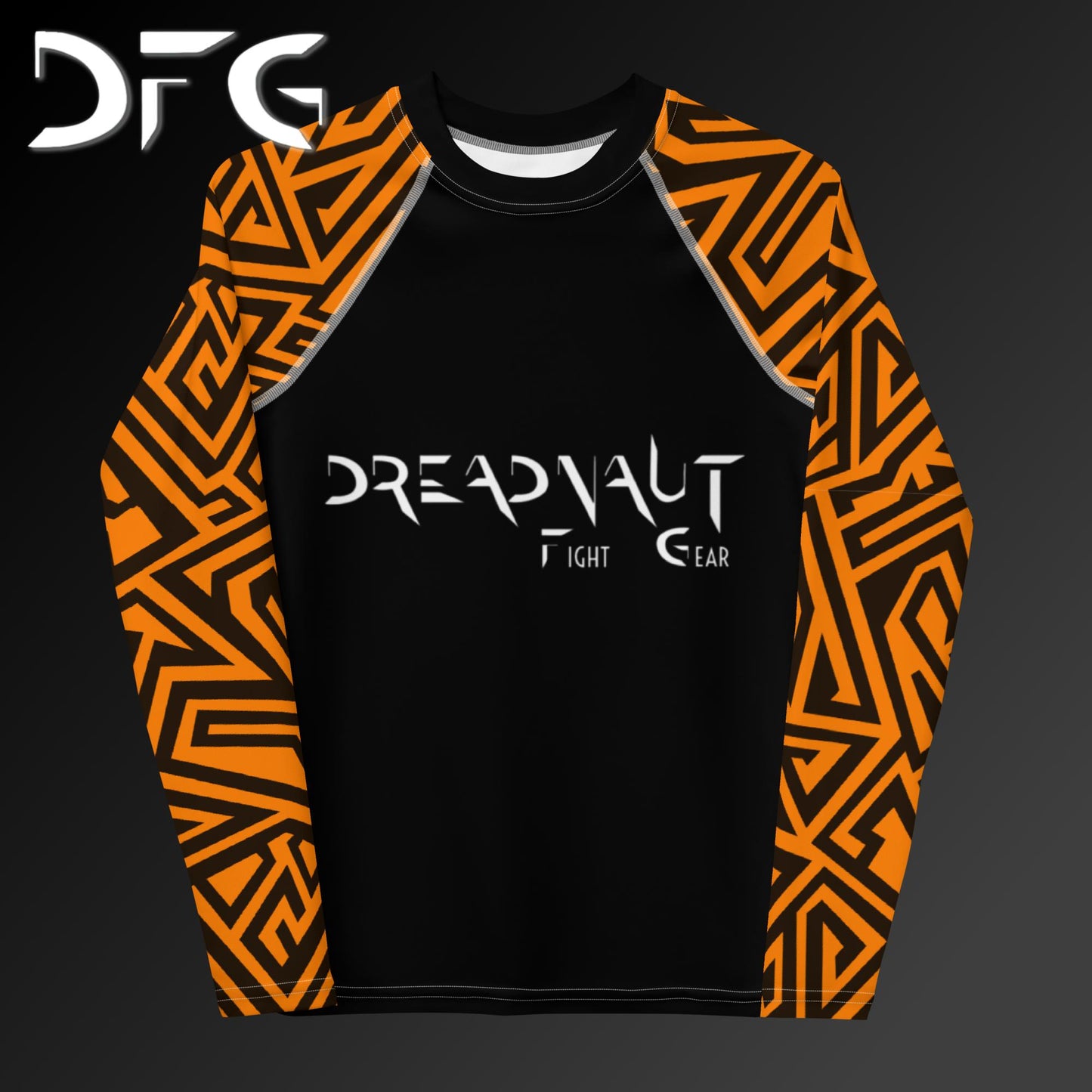 Youth Orange Rash Guard Zig-Zag
