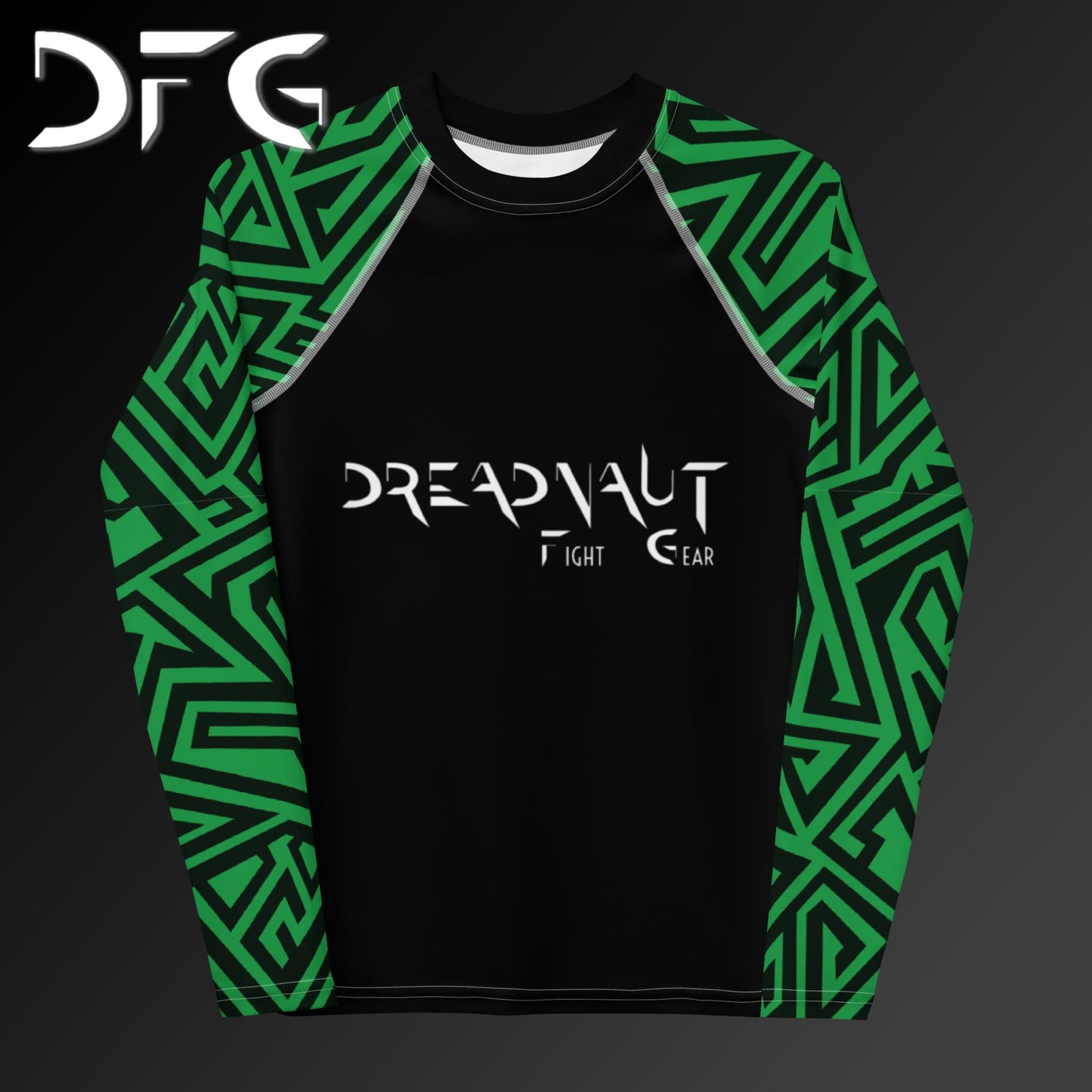 Youth Green Rash Guard Zig-Zag