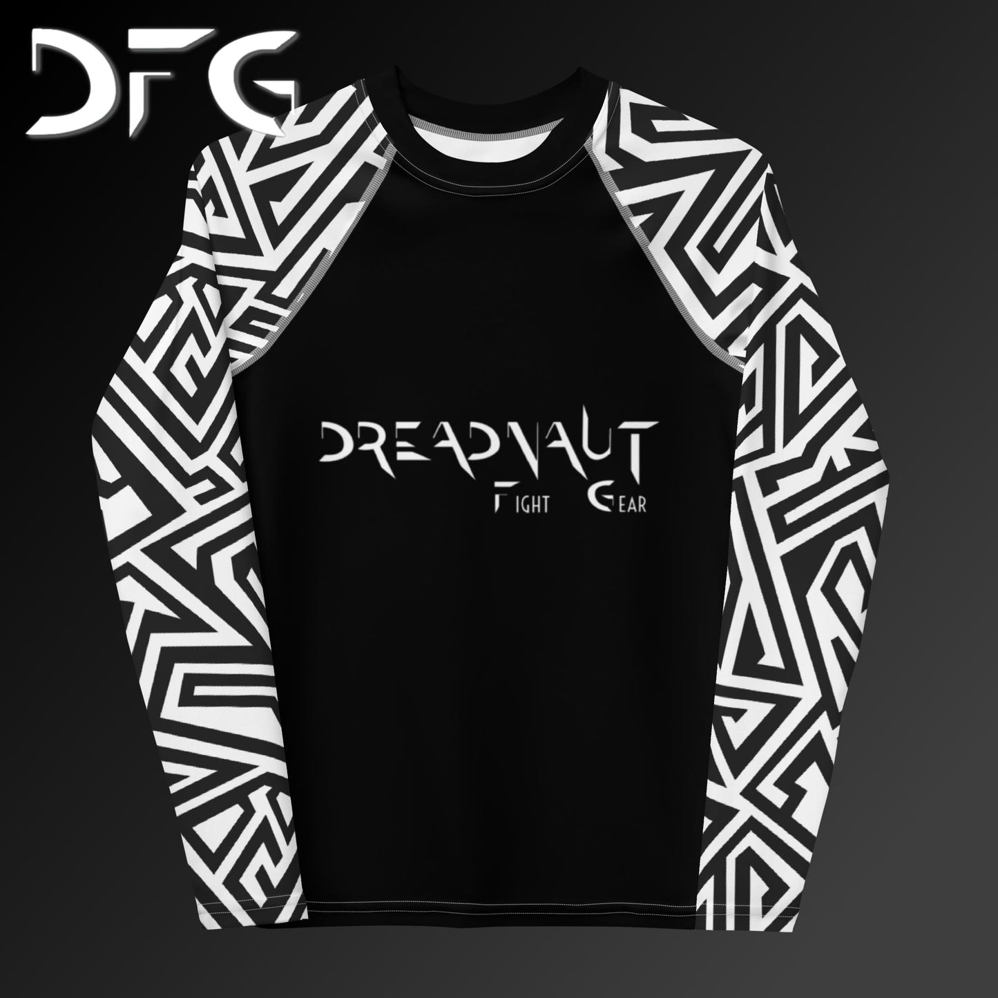 Youth White Rash Guard Zig-Zag