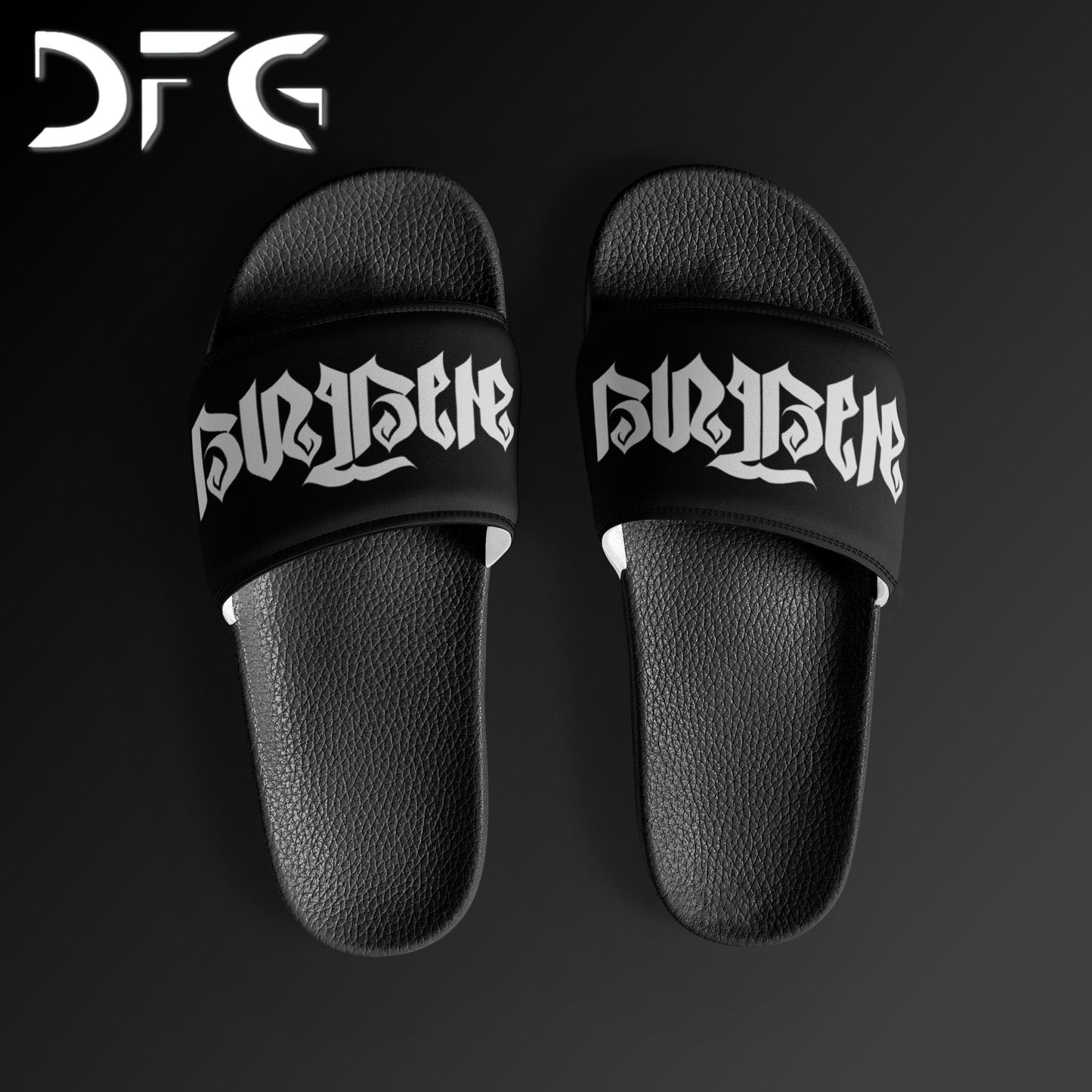 Masculine-Sized Slides Muay Thai White