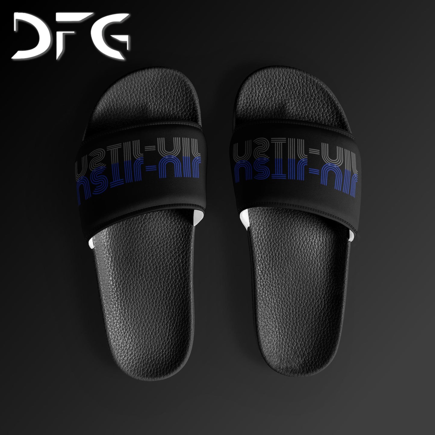Masculine-Sized Slides BJJ Blue