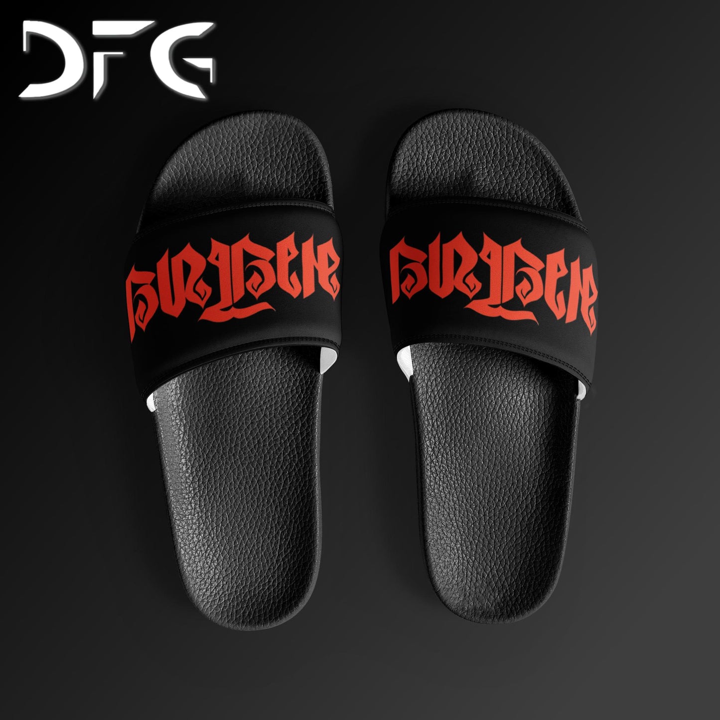 Masculine-Sized Slides Muay Thai Red