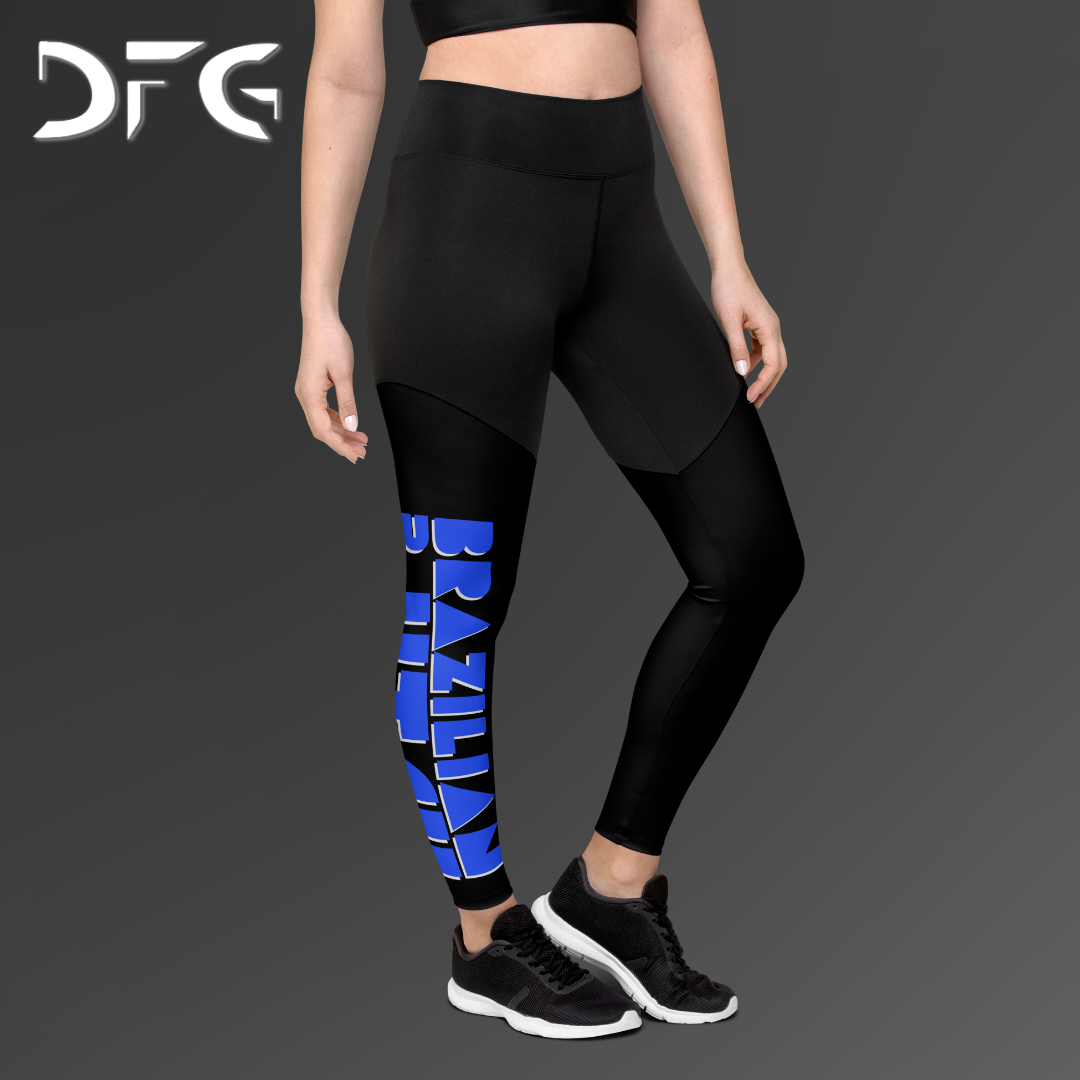 Feminine-Fit Squat-Proof Leggings Jiu-Jitsu Blue