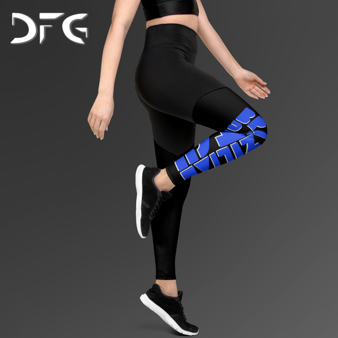 Feminine-Fit Squat-Proof Leggings Jiu-Jitsu Blue