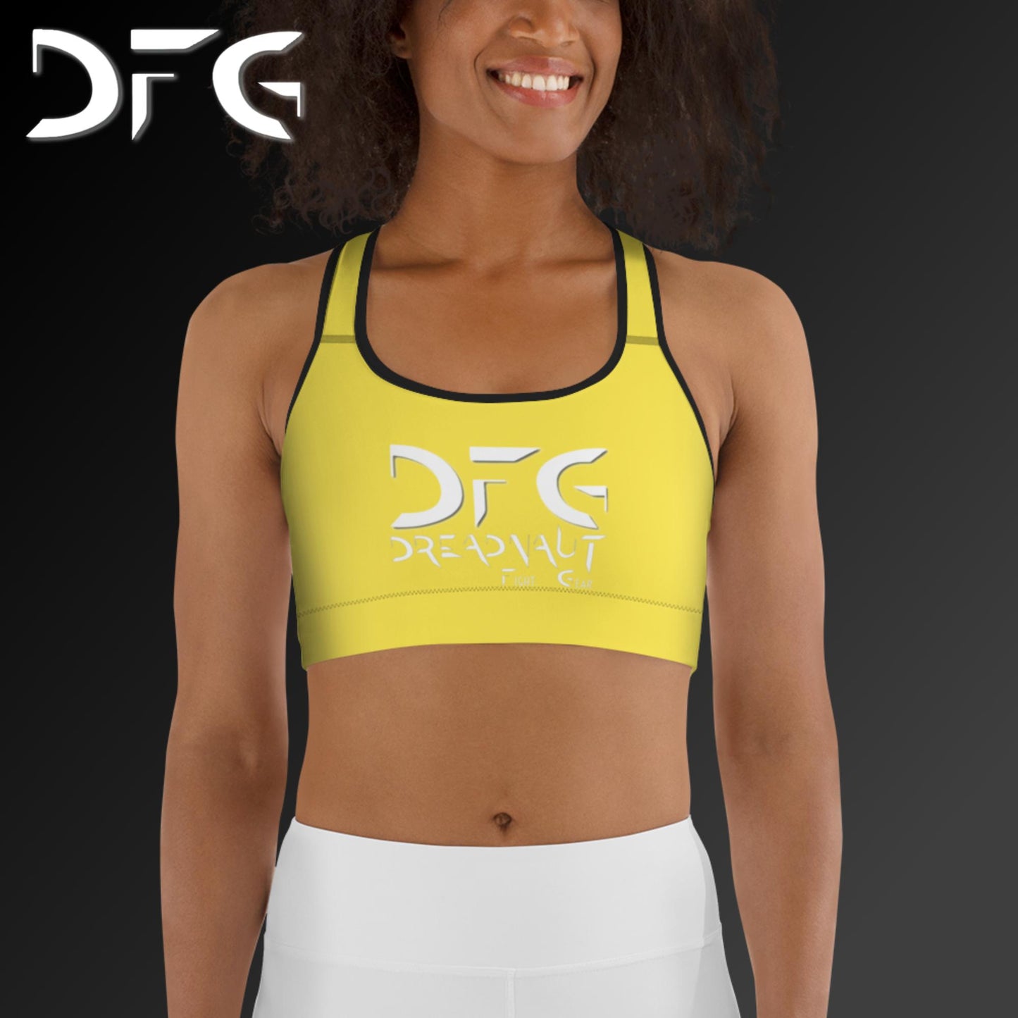 Simple Sports Bra Yellow/White