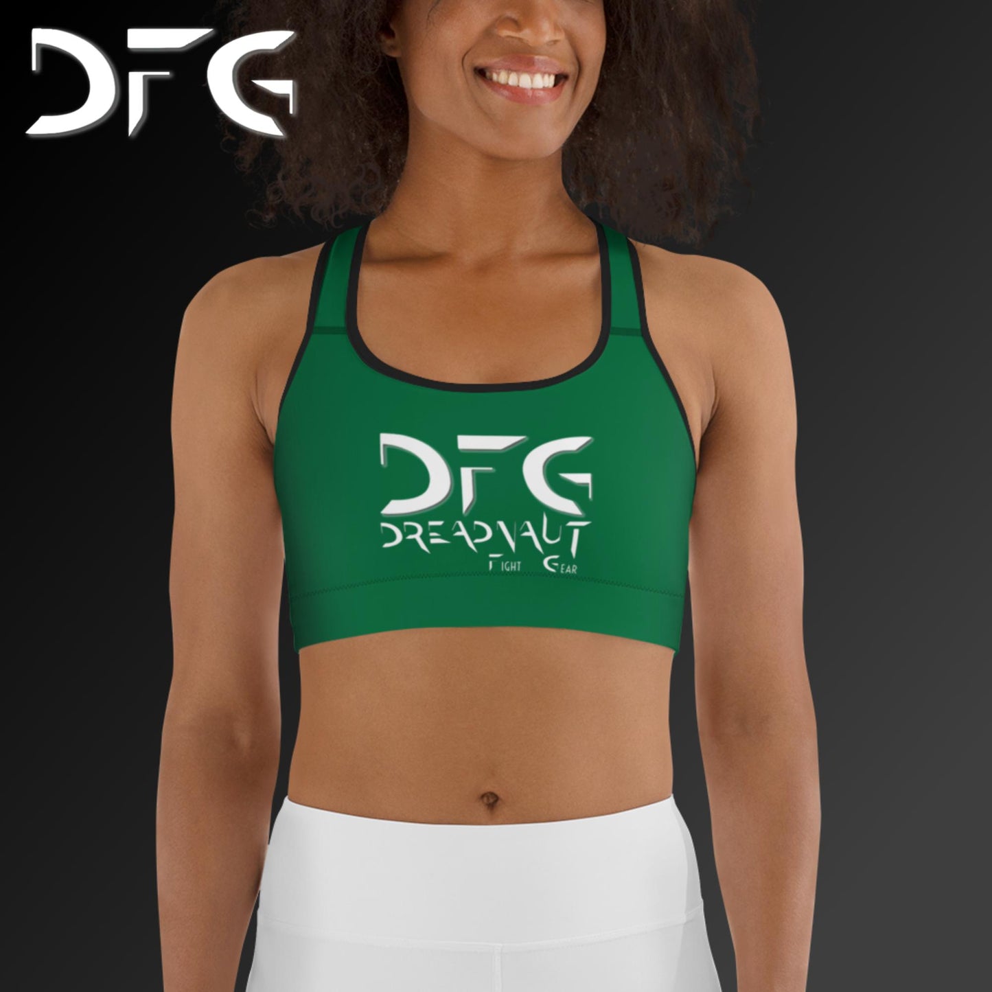 Simple Sports Bra Green/White
