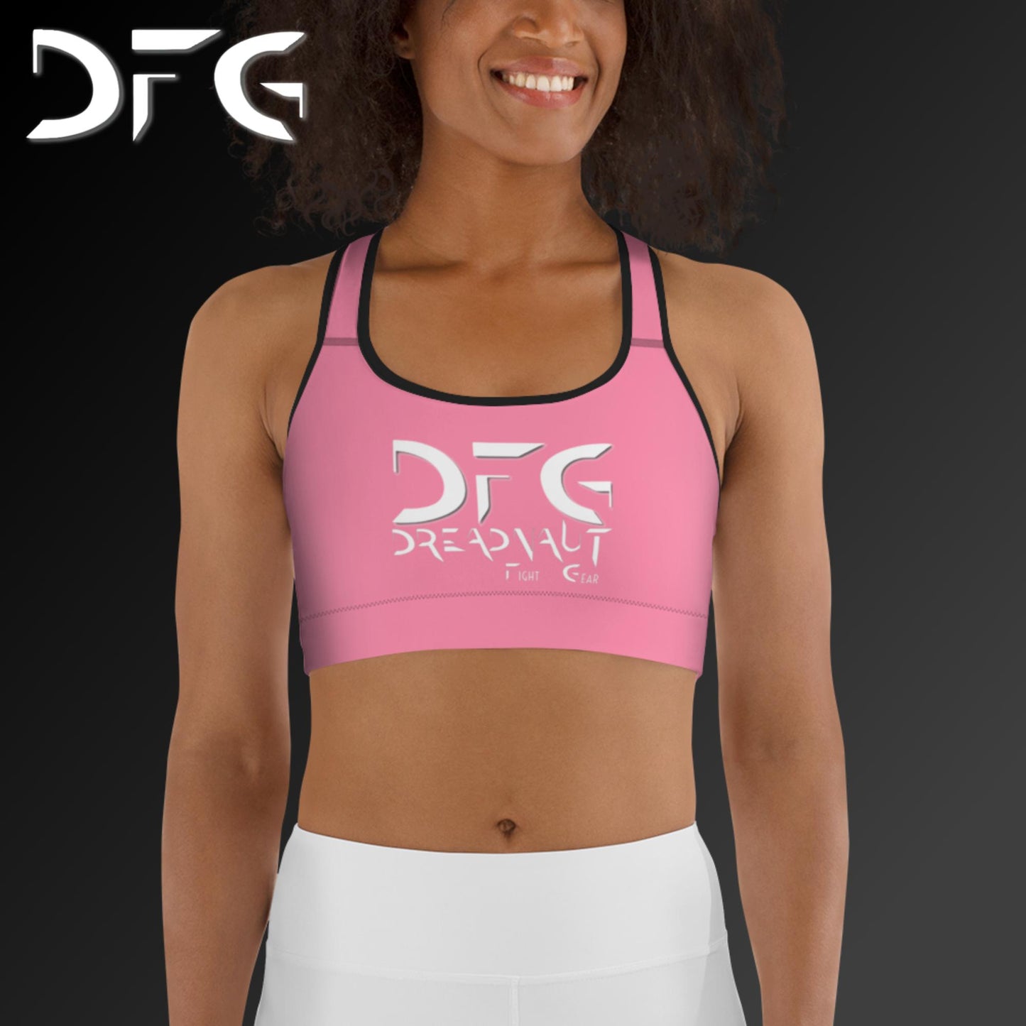 Simple Sports Bra Pink/White