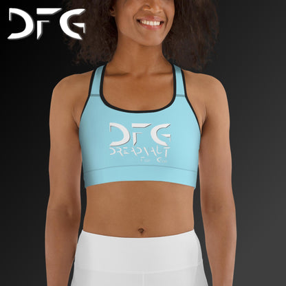 Simple Sports Bra Ice Blue/White