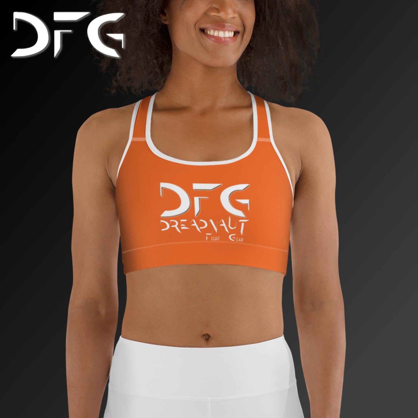 Simple Sports Bra Orange/White