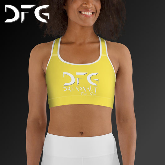 Simple Sports Bra Yellow/White