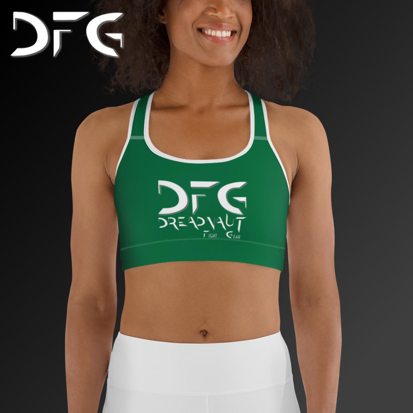 Simple Sports Bra Green/White