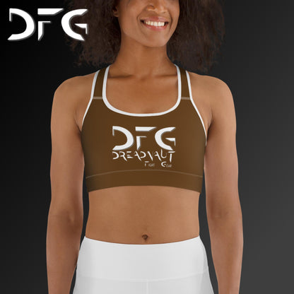 Simple Sports Bra Brown/White