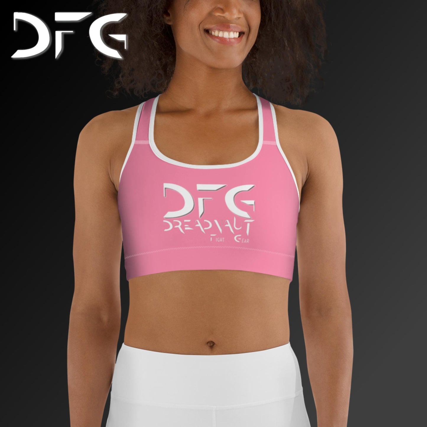 Simple Sports Bra Pink/White