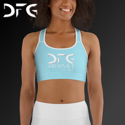 Simple Sports Bra Ice Blue/White