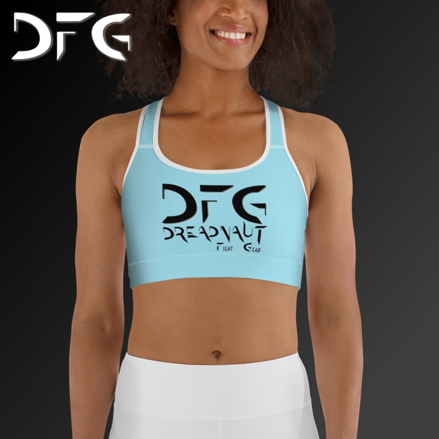 Simple Sports Bra Ice Blue/Black