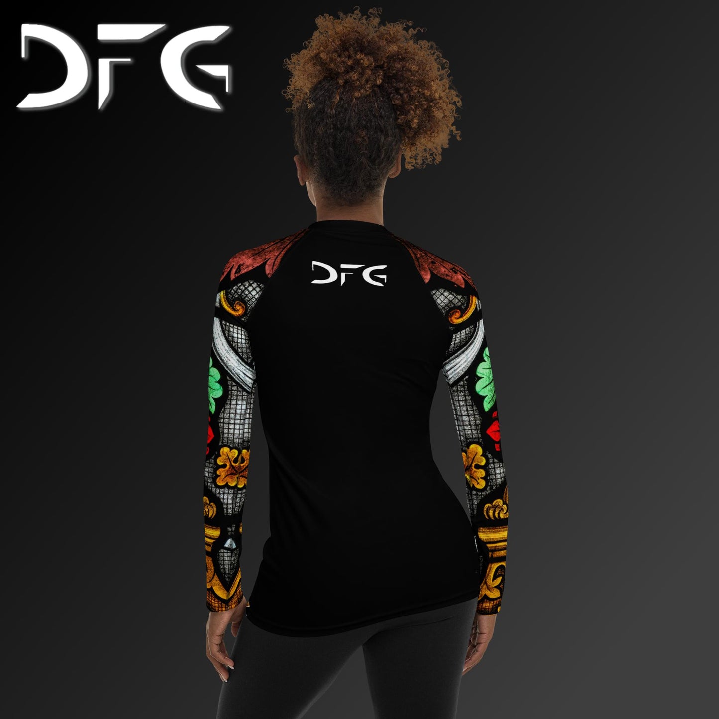 Feminine-Fit Sugar Skull Long-Sleeved Rash Guard