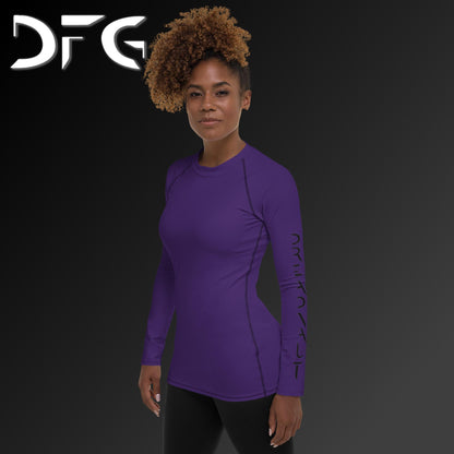Feminine-Fit Purple Long-Sleeved Rash Guard