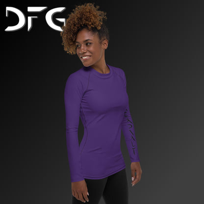 Feminine-Fit Purple Long-Sleeved Rash Guard
