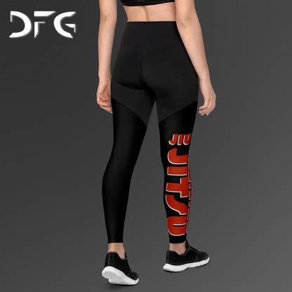 Feminine-Fit Squat-Proof Leggings Jiu-Jitsu Red