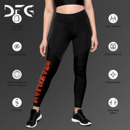 Feminine-Fit Squat-Proof Leggings Jiu-Jitsu Red